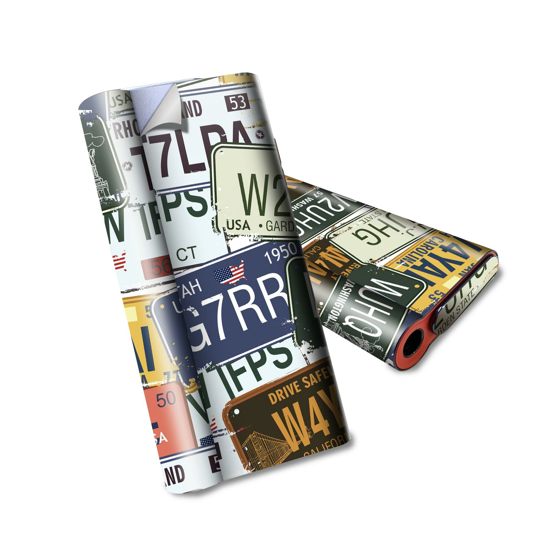 glo hyper air 専用 デザインスキンシール 全面 フルセット カバー ケース 保護 グロー ハイパー エア グロウ ステッカー デコ アクセサリー 電子たばこ 000171 プレート　英字　看板