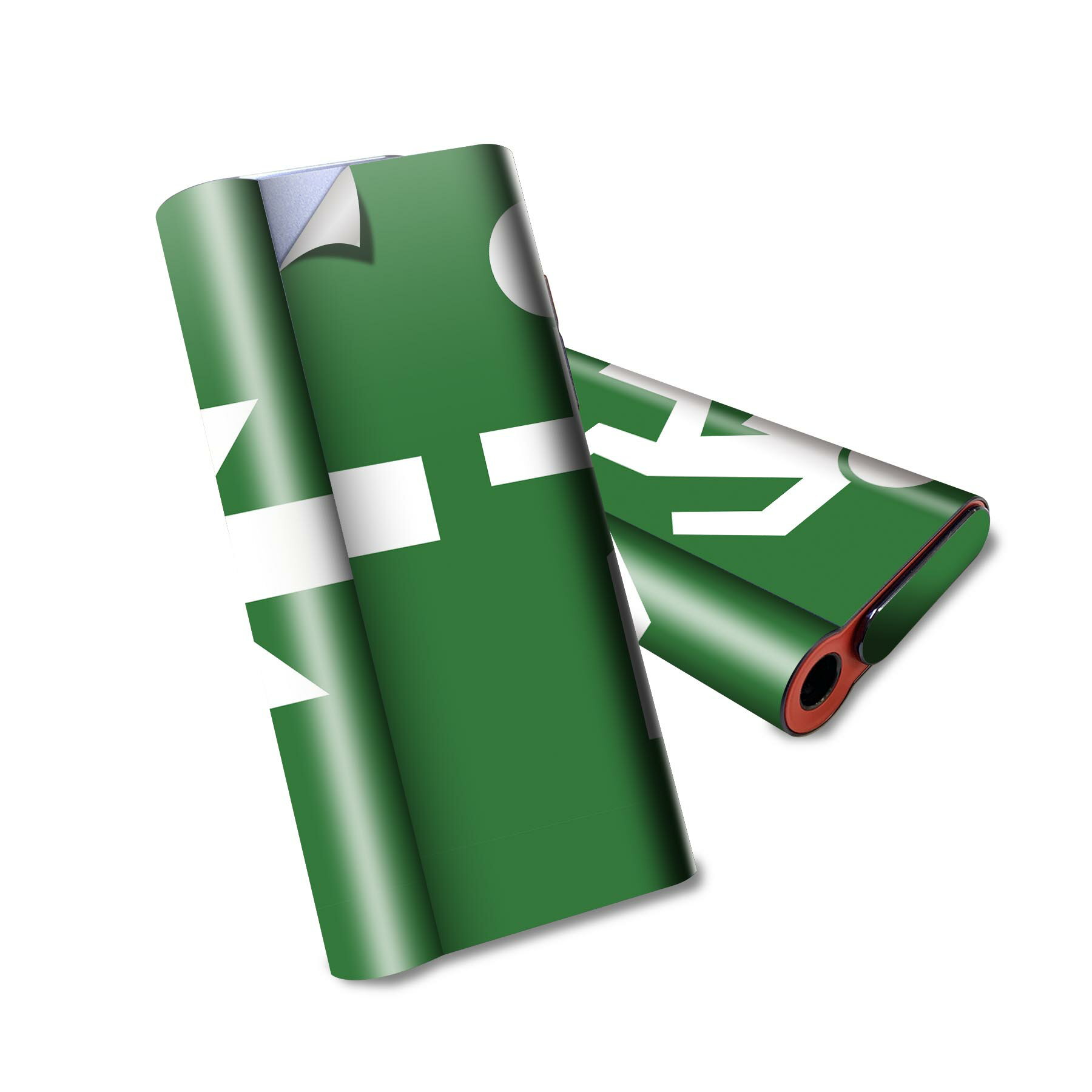 glo hyper air 専用 デザインスキンシール 全面 フルセット カバー ケース 保護 グロー ハイパー エア グロウ ステッカー デコ アクセサリー 電子たばこ 000211 出口　看板　緑