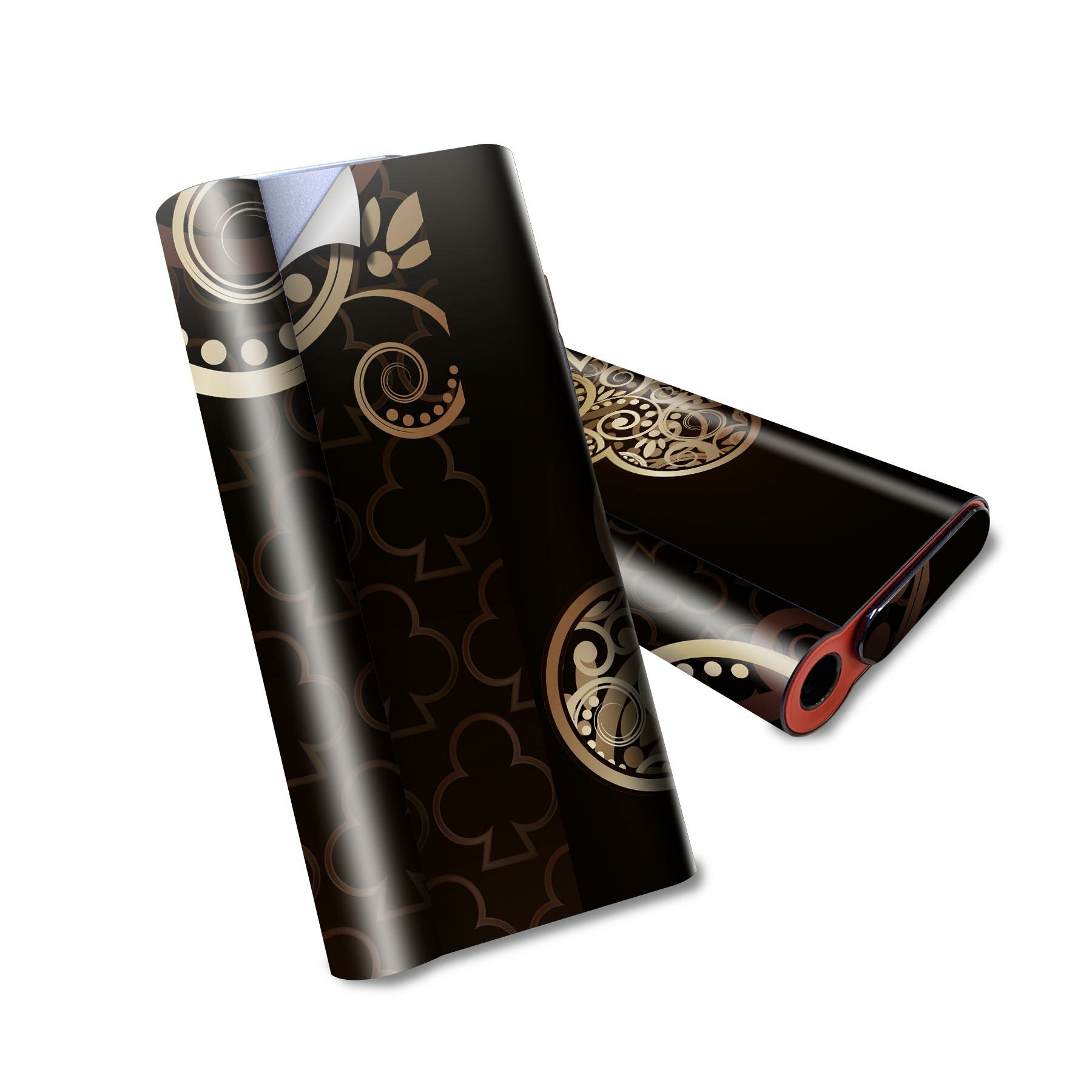 glo hyper air 専用 デザインスキンシール 全面 フルセット カバー ケース 保護 グロー ハイパー エア グロウ ステッカー デコ アクセサリー 電子たばこ 000443 黒 クローバー