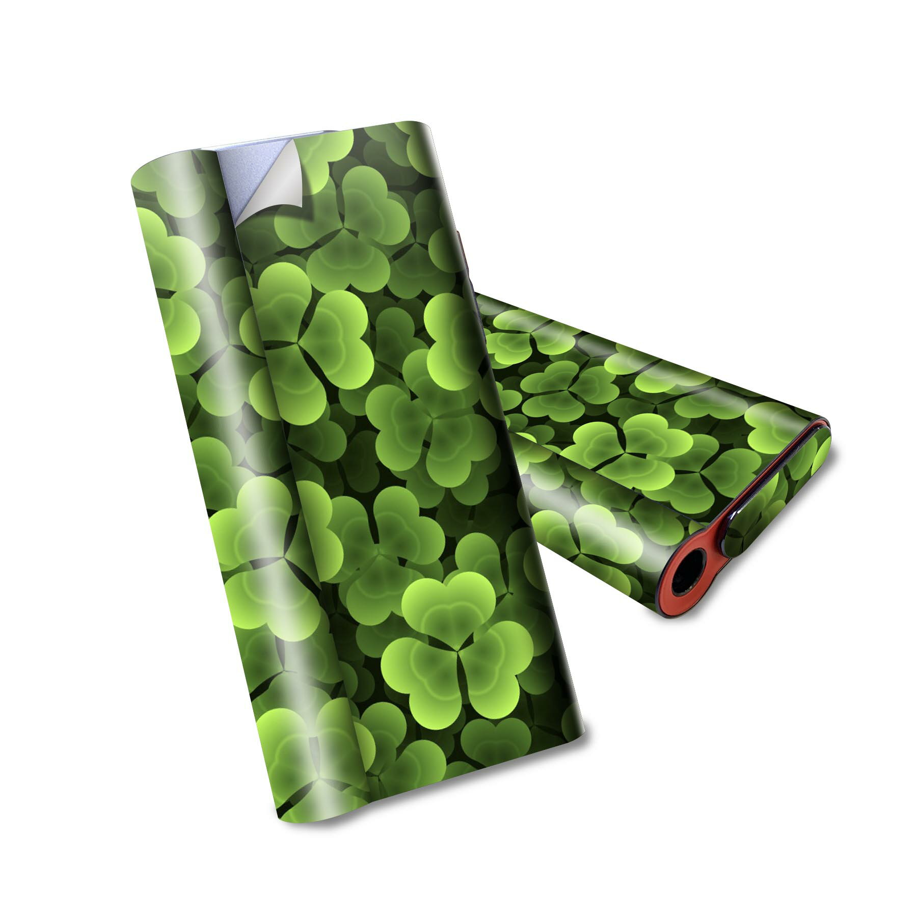 glo hyper air 専用 デザインスキンシール 全面 フルセット カバー ケース 保護 グロー ハイパー エア グロウ ステッカー デコ アクセサリー 電子たばこ 000713 クローバー 葉