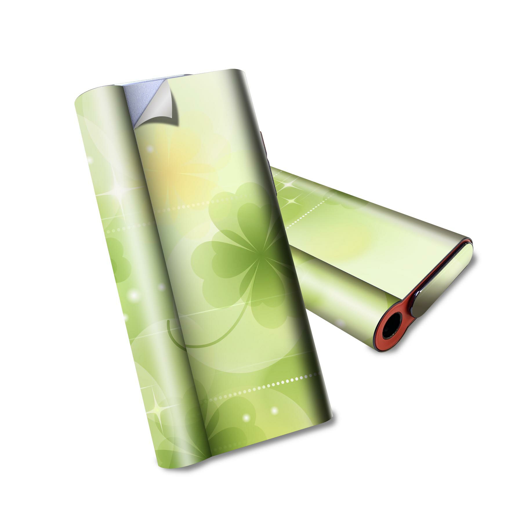 glo hyper air 専用 デザインスキンシール 全面 フルセット カバー ケース 保護 グロー ハイパー エア グロウ ステッカー デコ アクセサリー 電子たばこ 000991 クローバー キラキラ