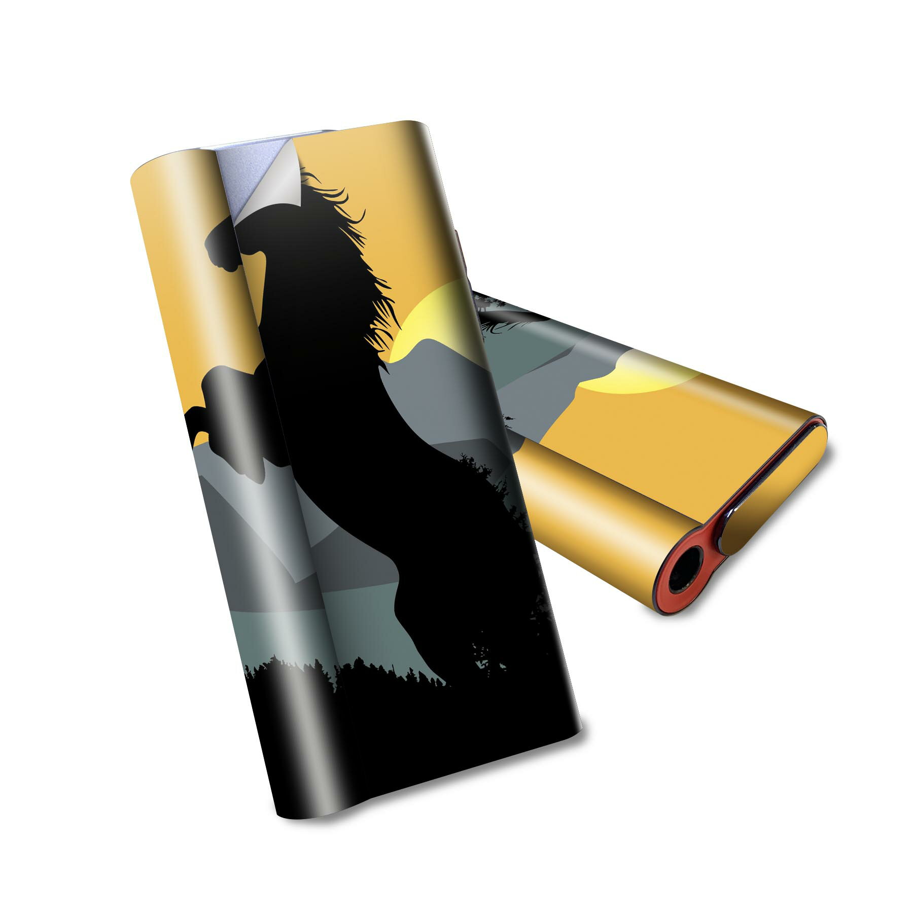 glo hyper air 専用 デザインスキンシール 全面 フルセット カバー ケース 保護 グロー ハイパー エア グロウ ステッカー デコ アクセサリー 電子たばこ 001142 馬　日の出　山