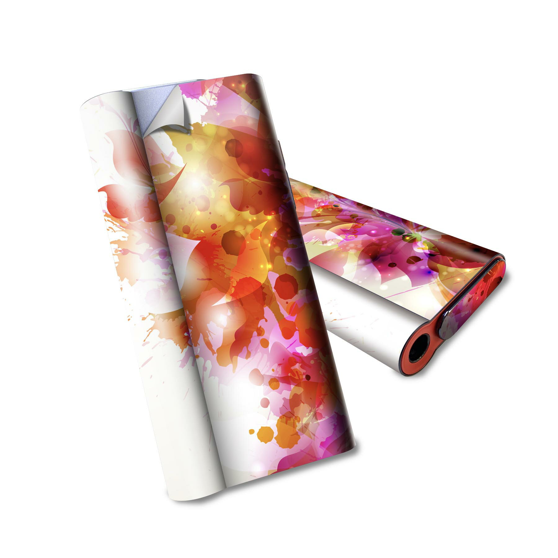 glo hyper air 専用 デザインスキンシール 全面 フルセット カバー ケース 保護 グロー ハイパー エア グロウ ステッカー デコ アクセサリー 電子たばこ 001203 花　カラフル