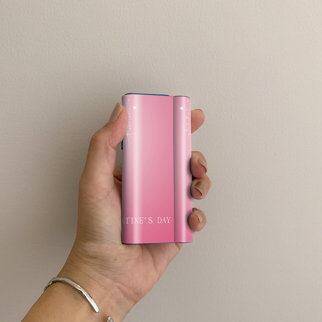 スマコレのglo hyper air 専用 デザインスキンシール 全面 フルセット カバー ケース 保護 グロー ハイパー エア グロウ ステッカー デコ アクセサリー 電子たばこ 004938 ハート　ピンク　バレンタイン｜アングル2