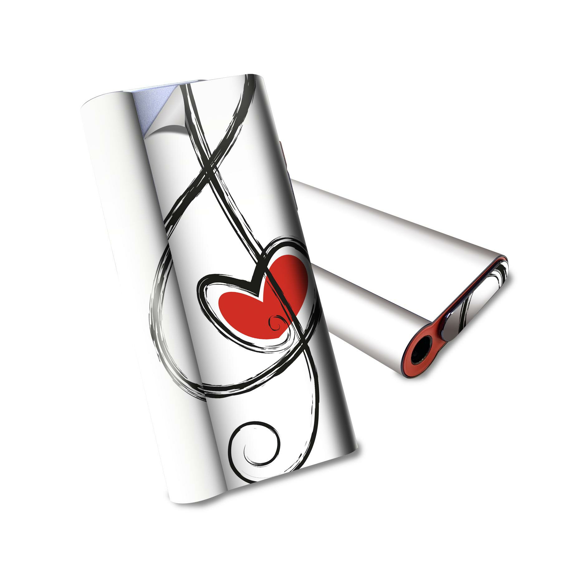 glo hyper air 専用 デザインスキンシール 全面 フルセット カバー ケース 保護 グロー ハイパー エア グロウ ステッカー デコ アクセサリー 電子たばこ 003383 音楽　音符　ハート