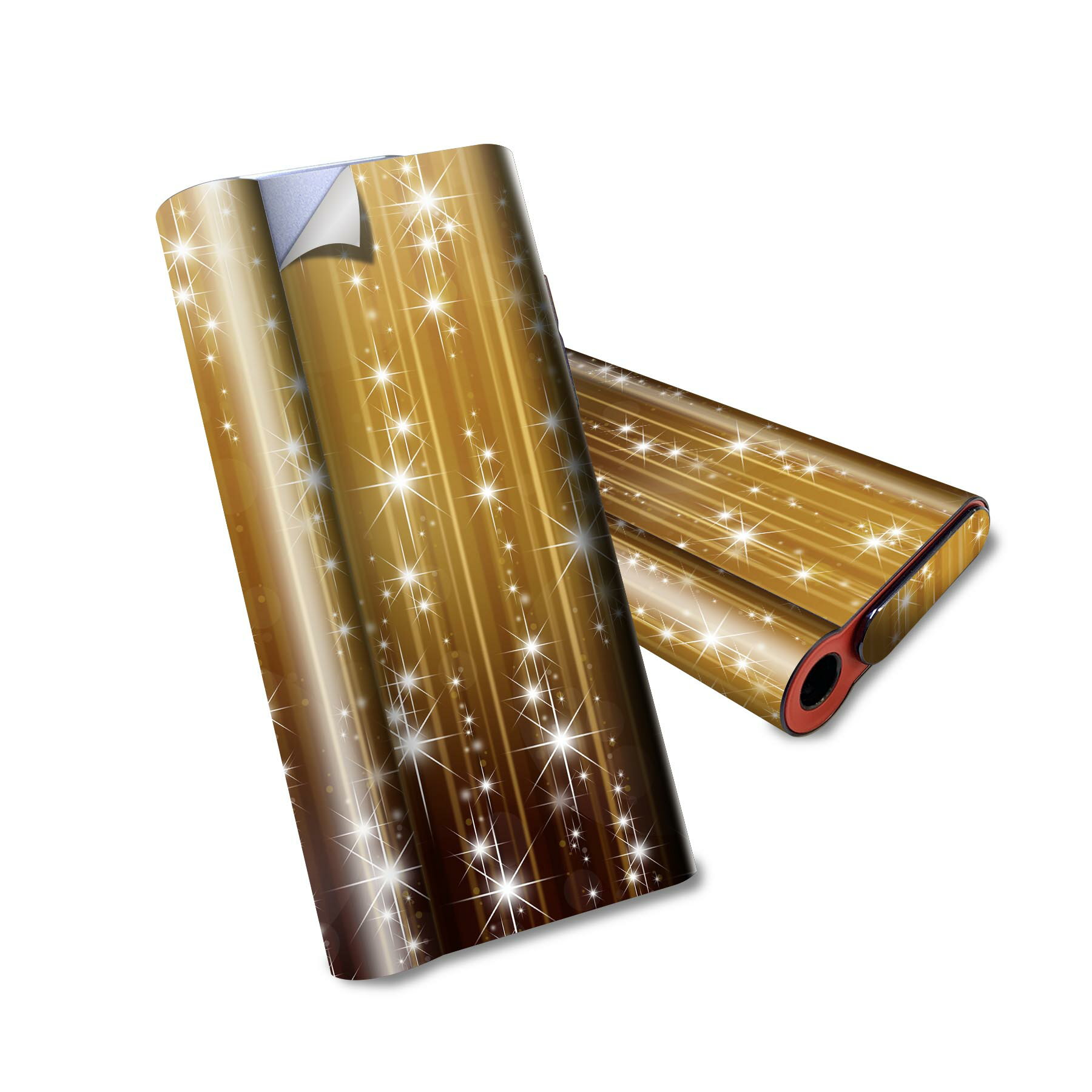 glo hyper air 専用 デザインスキンシール 全面 フルセット カバー ケース 保護 グロー ハイパー エア グロウ ステッカー デコ アクセサリー 電子たばこ 004495 キラキラ　ゴールド　金