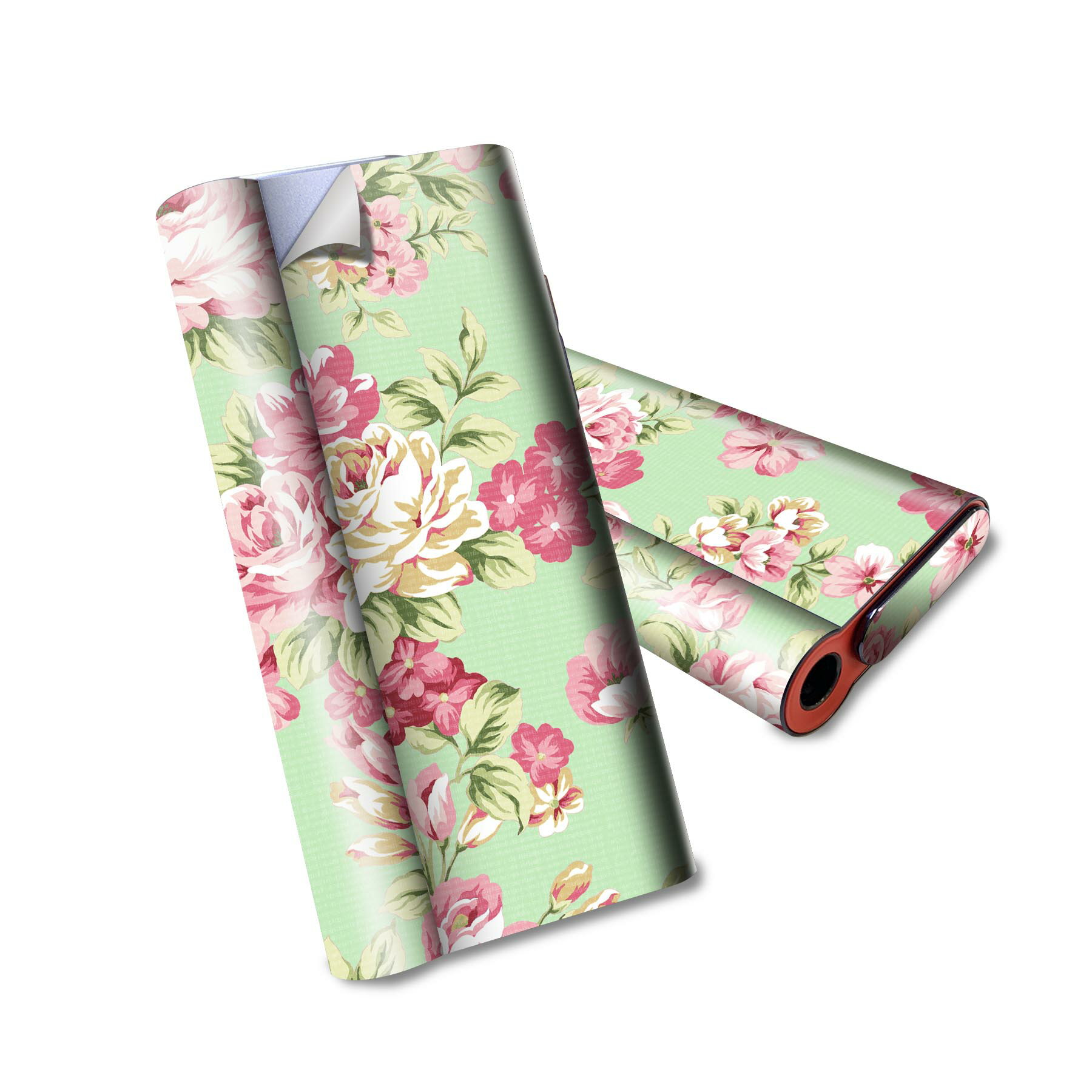 glo hyper air 専用 デザインスキンシール 全面 フルセット カバー ケース 保護 グロー ハイパー エア グロウ ステッカー デコ アクセサリー 電子たばこ 004878 花　イラスト　緑