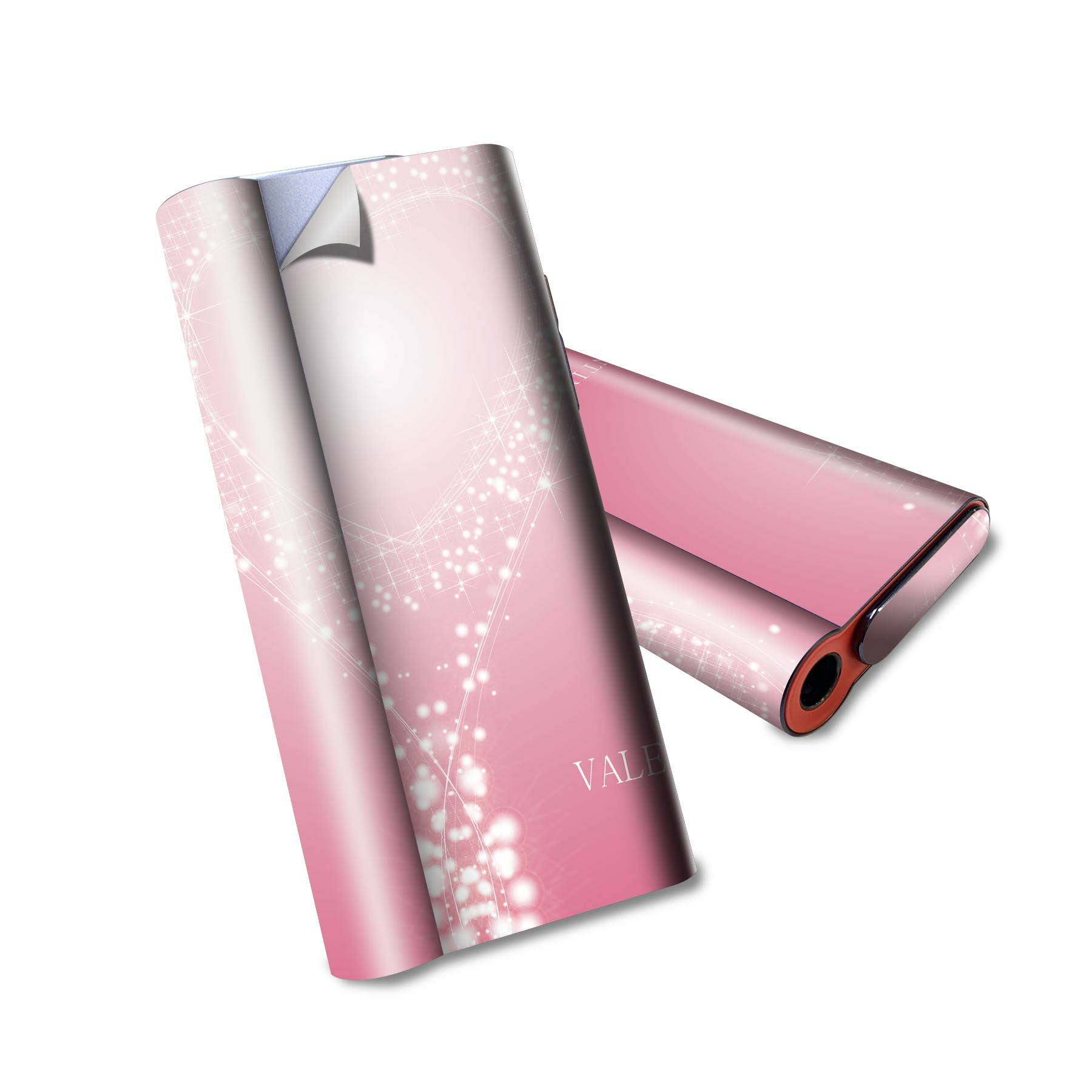 glo hyper air 専用 デザインスキンシール 全面 フルセット カバー ケース 保護 グロー ハイパー エア グロウ ステッカー デコ アクセサリー 電子たばこ 004938 ハート　ピンク　バレンタイン