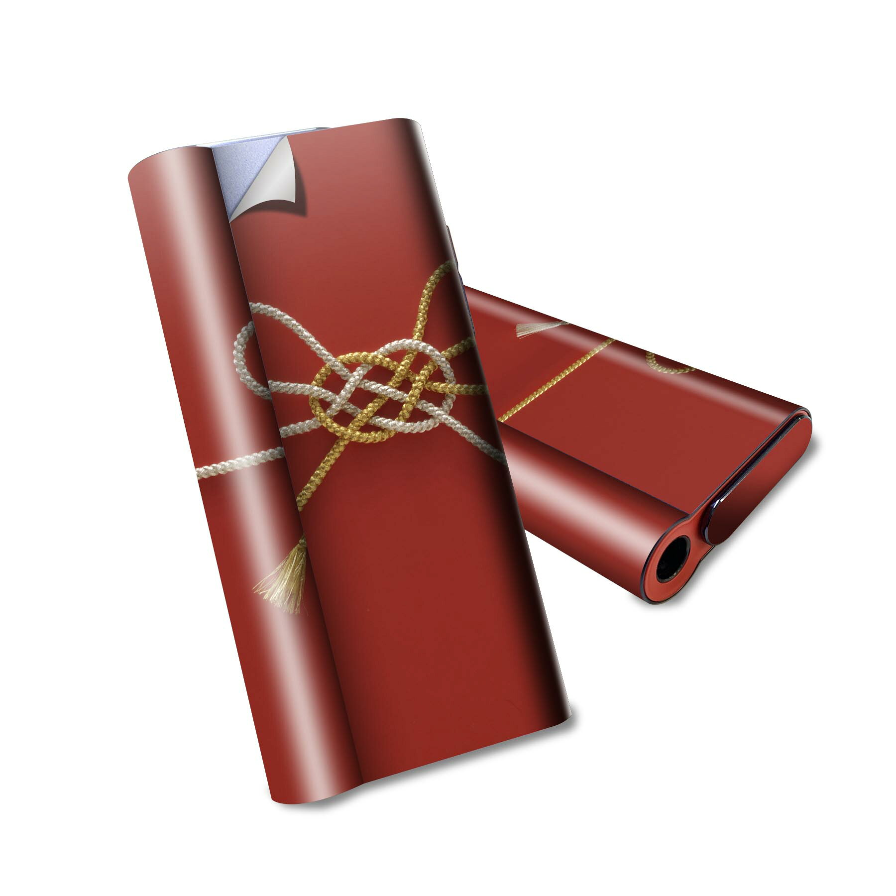 glo hyper air 専用 デザインスキンシール 全面 フルセット カバー ケース 保護 グロー ハイパー エア グロウ ステッカー デコ アクセサリー 電子たばこ 005004 赤　和風　写真