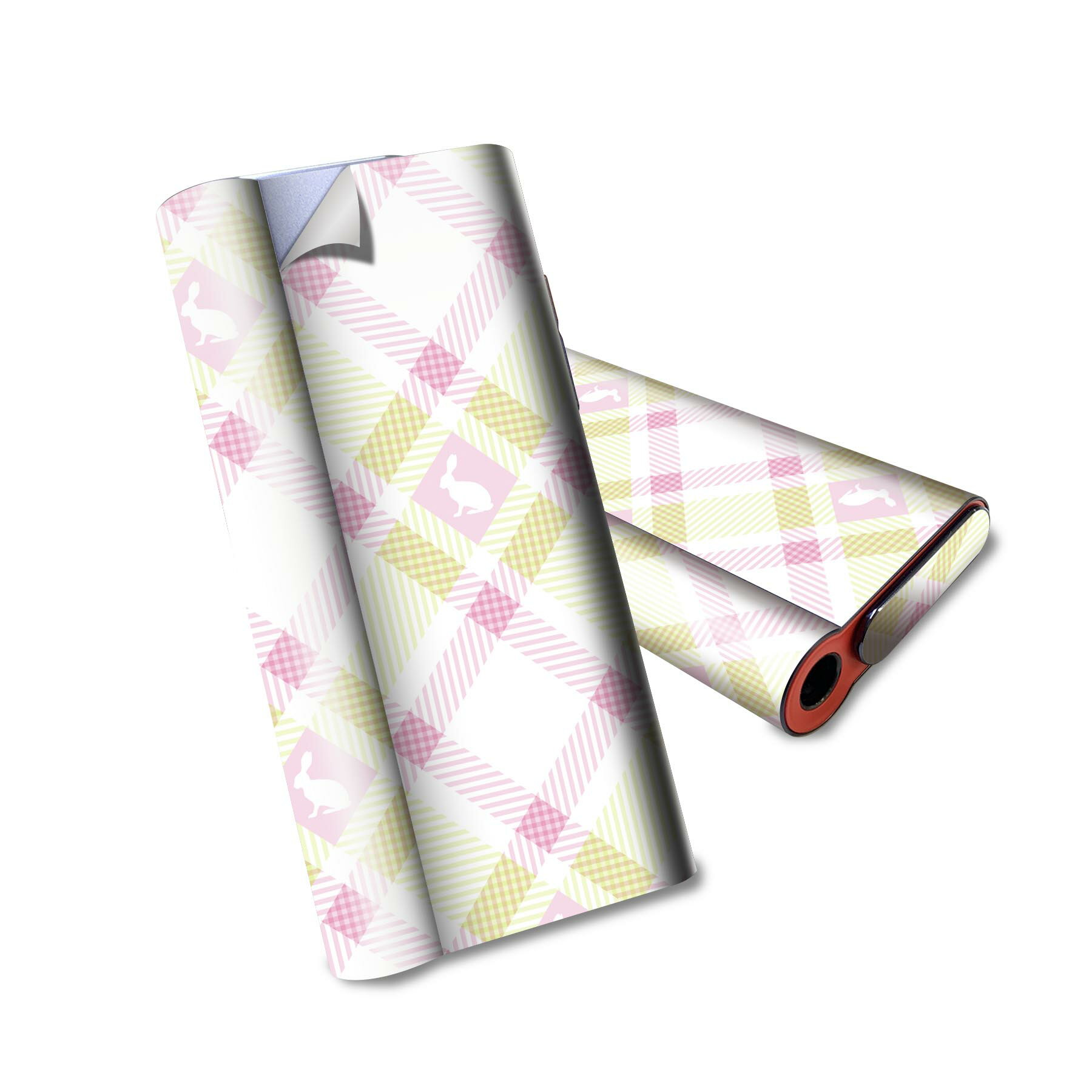 glo hyper air 専用 デザインスキンシール 全面 フルセット カバー ケース 保護 グロー ハイパー エア グロウ ステッカー デコ アクセサリー 電子たばこ 005151 うさぎ　チェック　模様