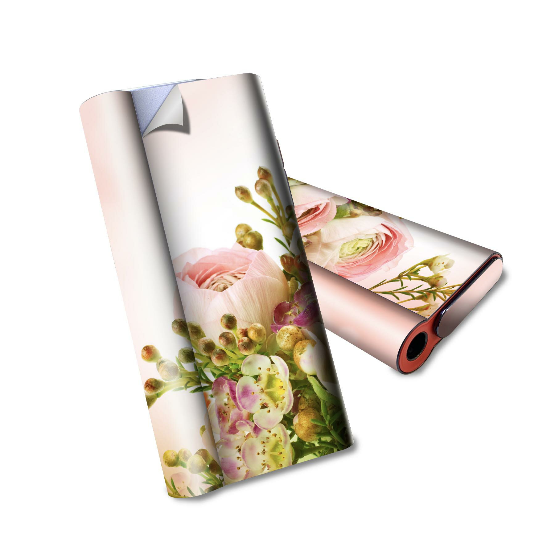 glo hyper air 専用 デザインスキンシール 全面 フルセット カバー ケース 保護 グロー ハイパー エア グロウ ステッカー デコ アクセサリー 電子たばこ 005354 花　　ピンク