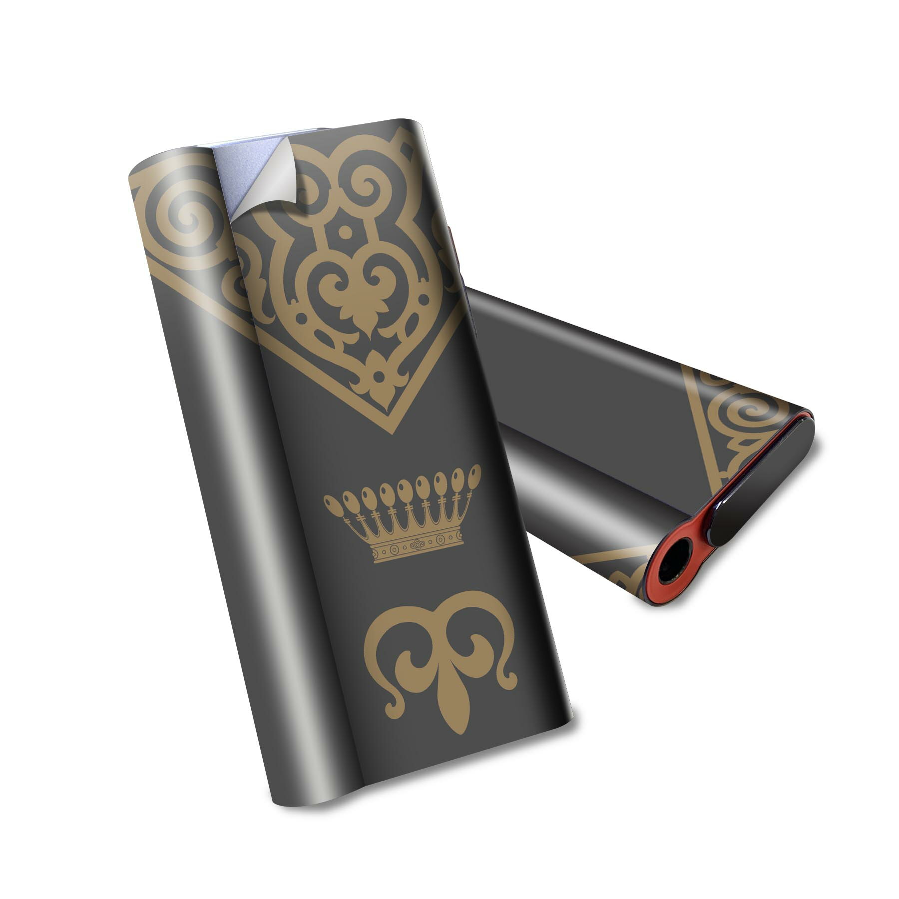 glo hyper air 専用 デザインスキンシール 全面 フルセット カバー ケース 保護 グロー ハイパー エア グロウ ステッカー デコ アクセサリー 電子たばこ 005526 王冠　文様