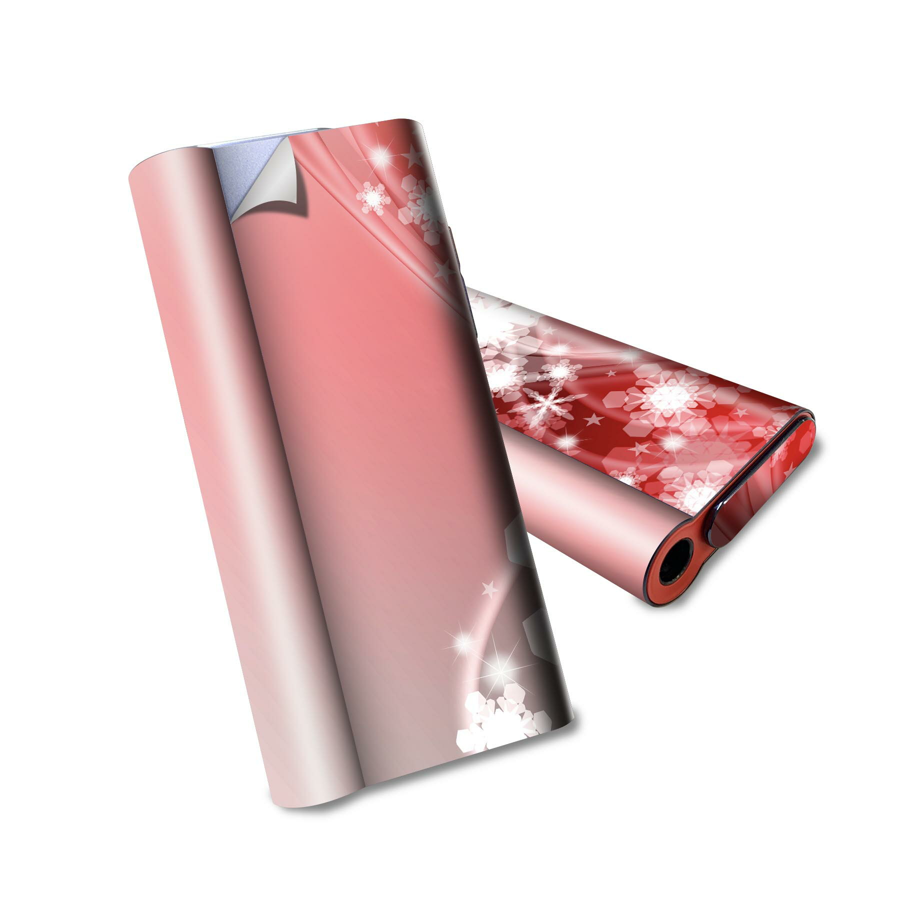 glo hyper air 専用 デザインスキンシール 全面 フルセット カバー ケース 保護 グロー ハイパー エア グロウ ステッカー デコ アクセサリー 電子たばこ 005630 雪　結晶　赤　レッド