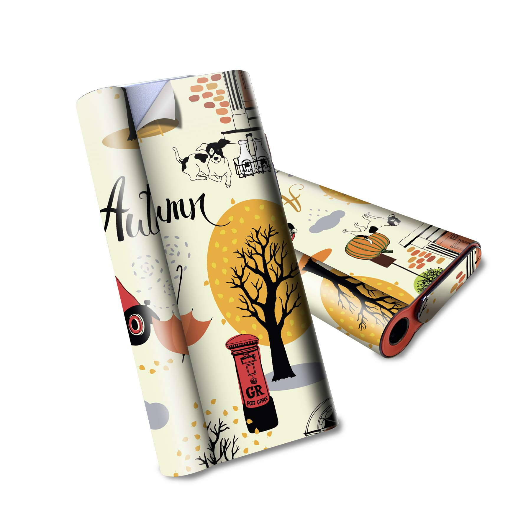 glo hyper air 専用 デザインスキンシール 全面 フルセット カバー ケース 保護 グロー ハイパー エア グロウ ステッカー デコ アクセサリー 電子たばこ 006220 車　秋　イラスト