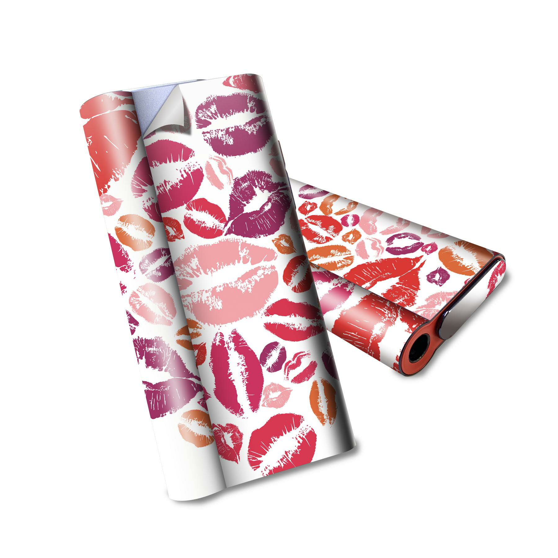 glo hyper air 専用 デザインスキンシール 全面 フルセット カバー ケース 保護 グロー ハイパー エア グロウ ステッカー デコ アクセサリー 電子たばこ 006388 ハート　唇