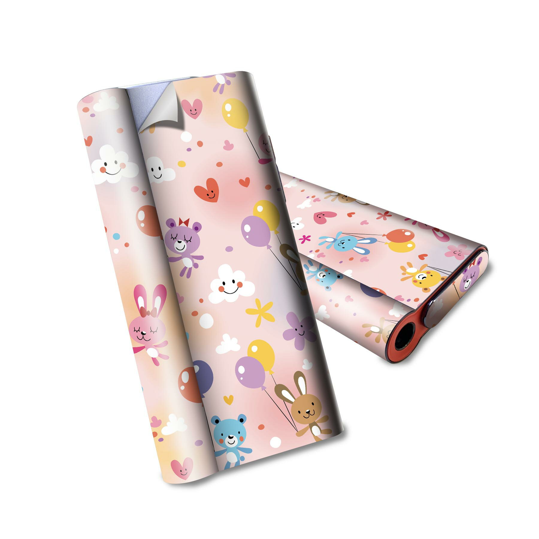 glo hyper air 専用 デザインスキンシール 全面 フルセット カバー ケース 保護 グロー ハイパー エア グロウ ステッカー デコ アクセサリー 電子たばこ 006629 動物　風船　キャラクター