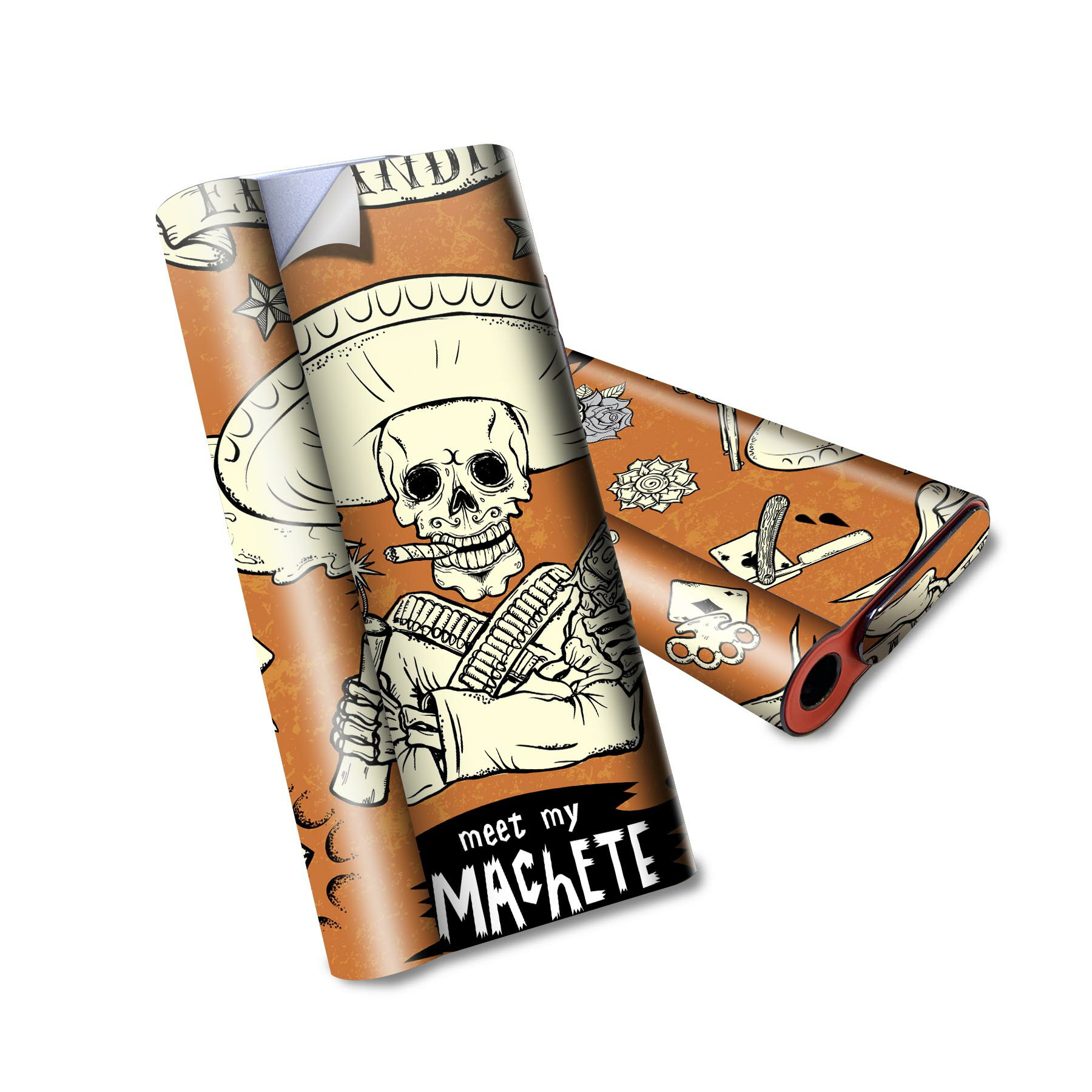 glo hyper air 専用 デザインスキンシール 全面 フルセット カバー ケース 保護 グロー ハイパー エア グロウ ステッカー デコ アクセサリー 電子たばこ 006738 骸骨　ドクロ　カウボーイ