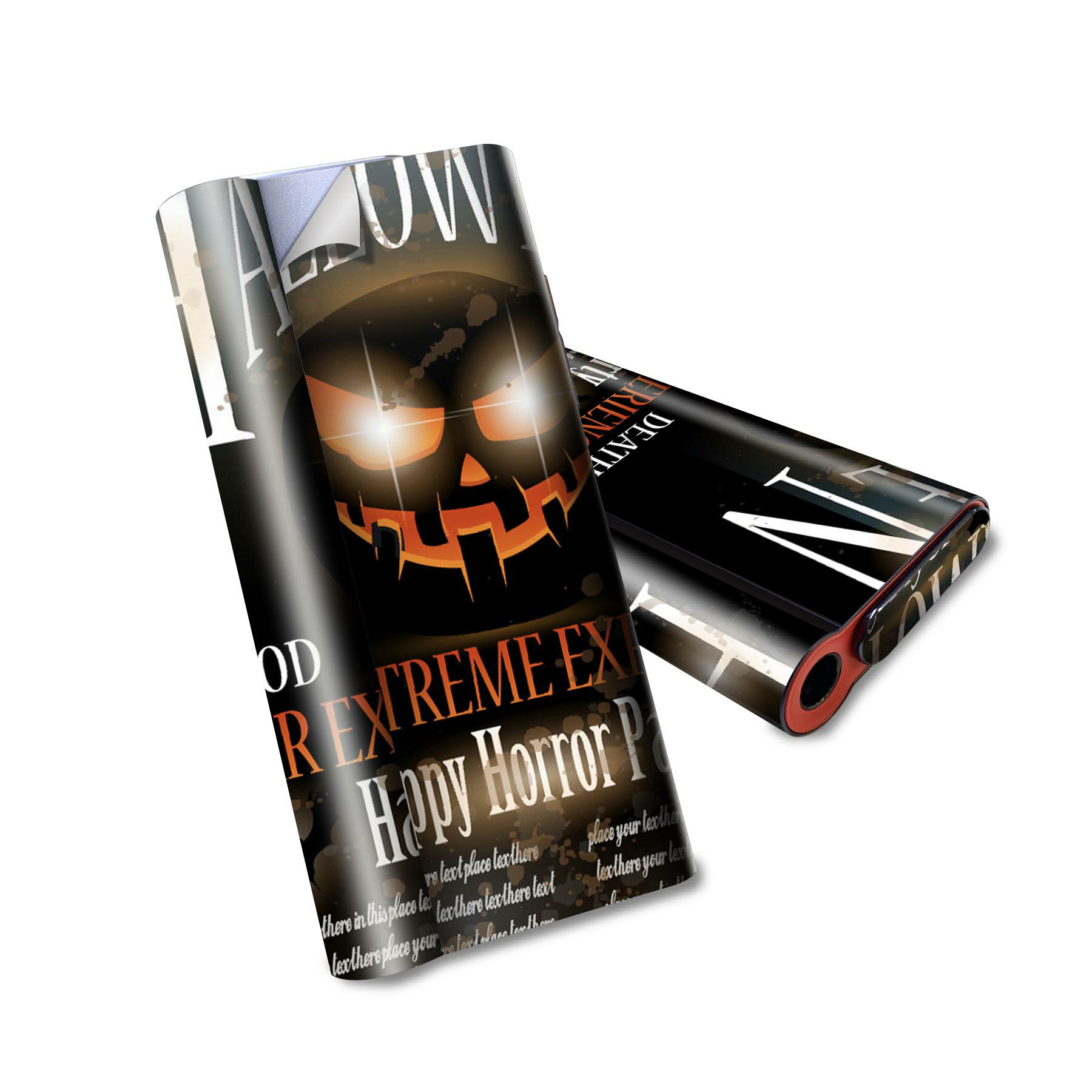 glo hyper air 専用 デザインスキンシール 全面 フルセット カバー ケース 保護 グロー ハイパー エア グロウ ステッカー デコ アクセサリー 電子たばこ 007494 ハロウィン 黒 ブラック カボチャ