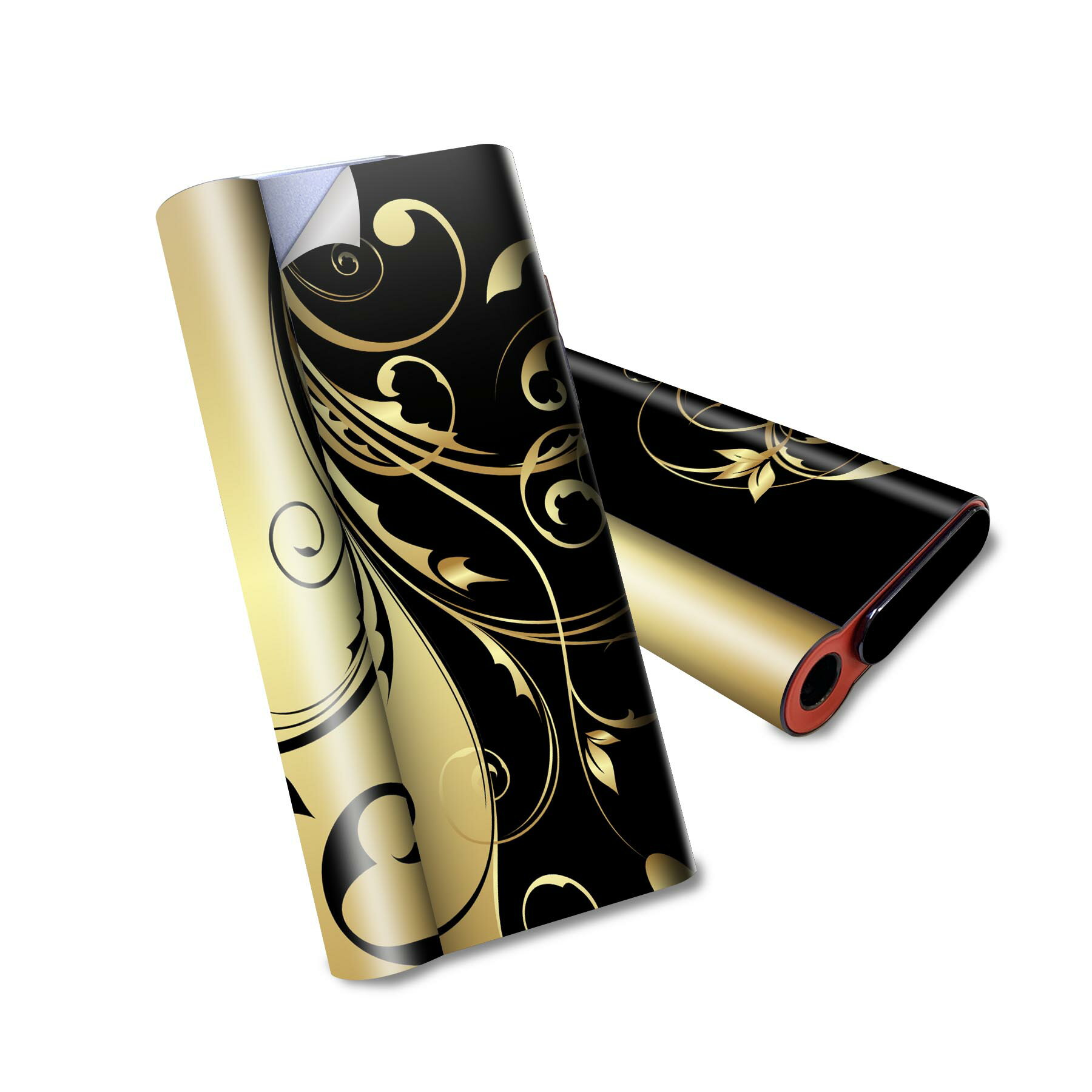 glo hyper air 専用 デザインスキンシール 全面 フルセット カバー ケース 保護 グロー ハイパー エア グロウ ステッカー デコ アクセサリー 電子たばこ 007617 植物　黒　ブラック　イエロー