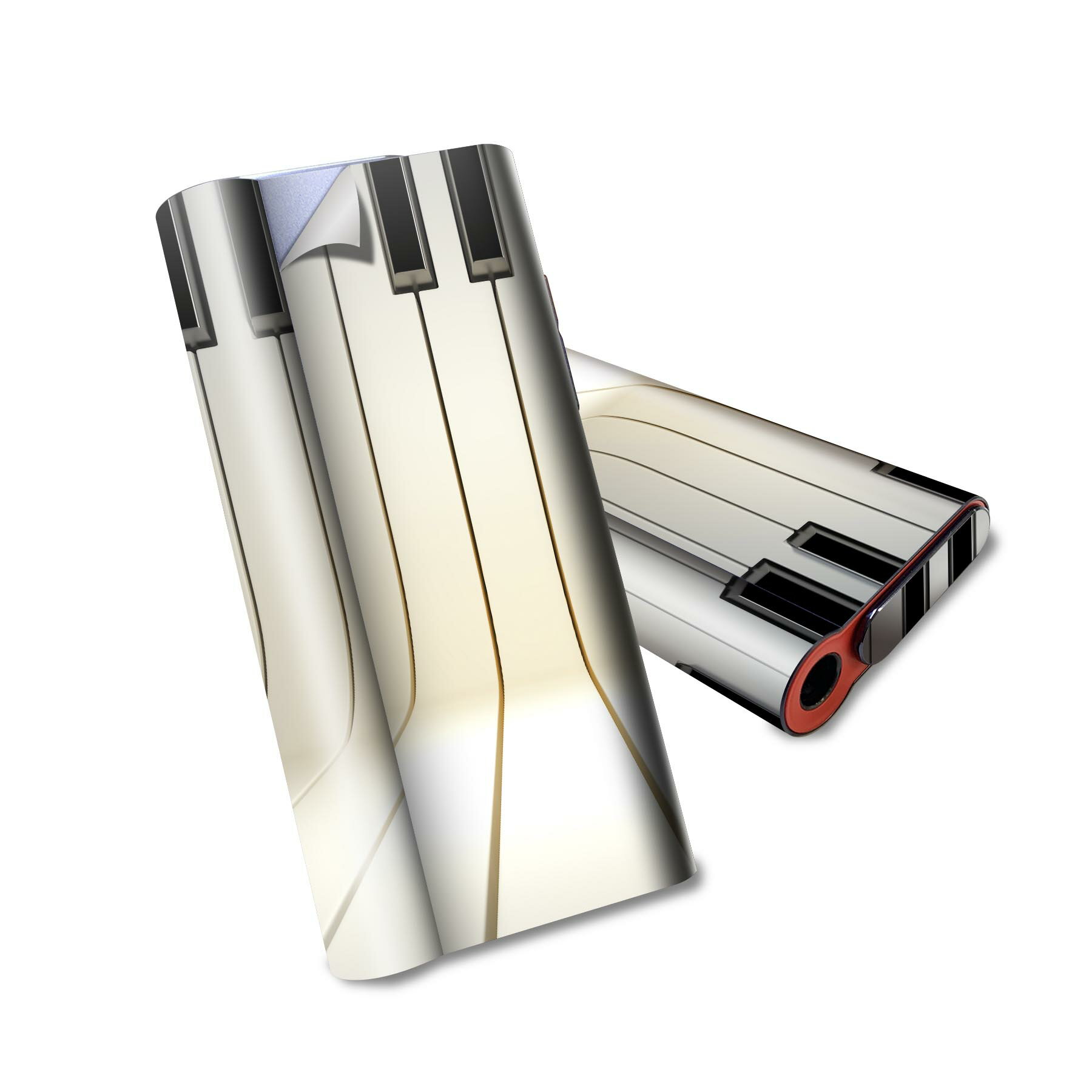 glo hyper air 専用 デザインスキンシール 全面 フルセット カバー ケース 保護 グロー ハイパー エア グロウ ステッカー デコ アクセサリー 電子たばこ 007832 白黒　ピアノ　黒　ブラック