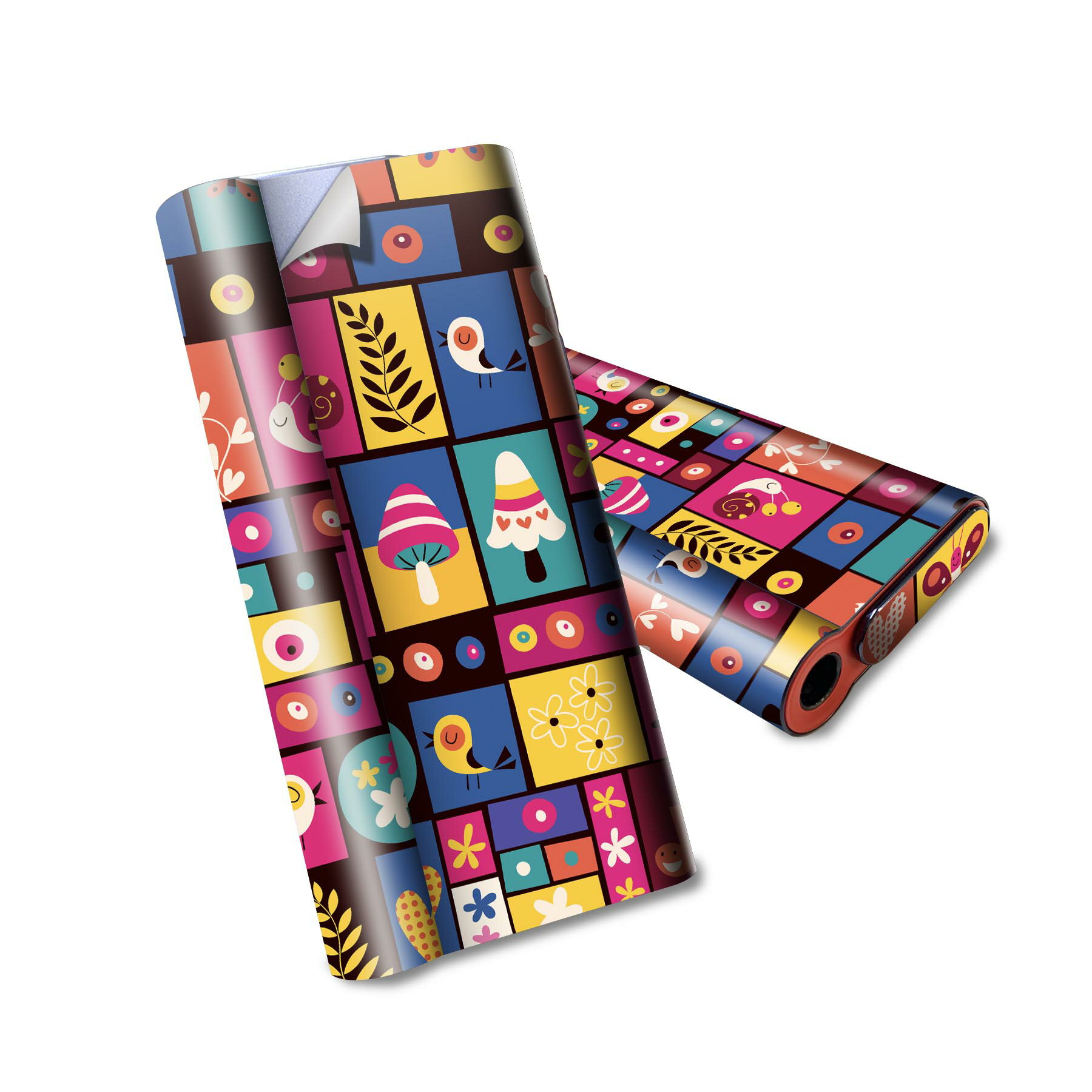 glo hyper air 専用 デザインスキンシール 全面 フルセット カバー ケース 保護 グロー ハイパー エア グロウ ステッカー デコ アクセサリー 電子たばこ 008088 ハート　カラフル　鳥　模様