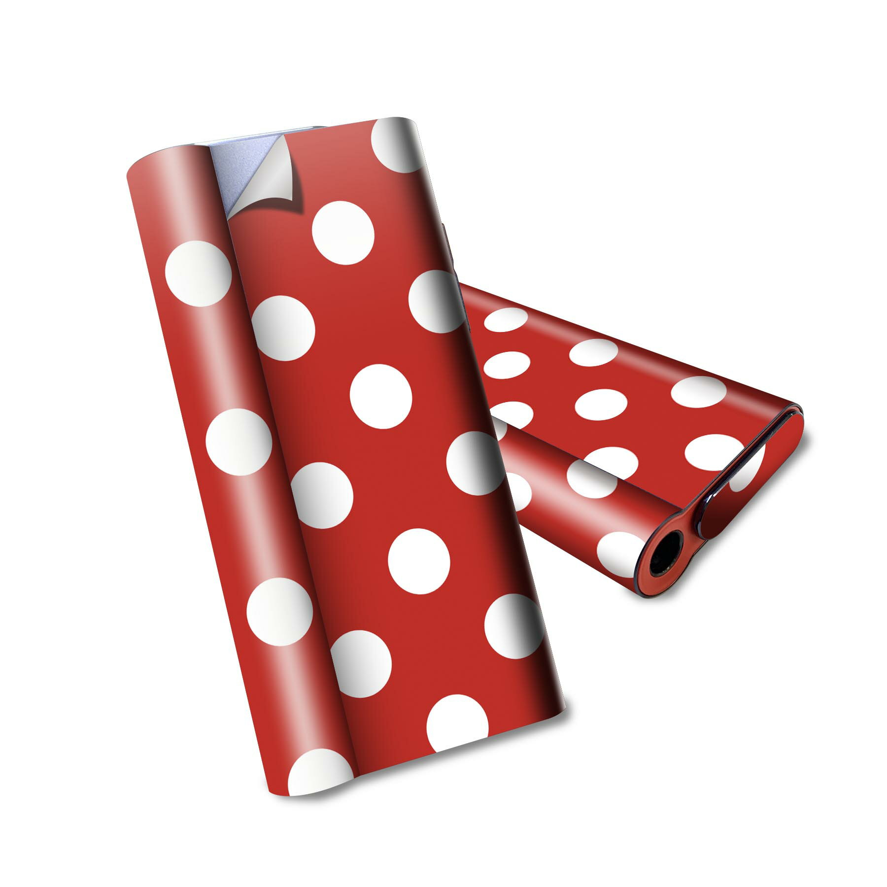 glo hyper air 専用 デザインスキンシール 全面 フルセット カバー ケース 保護 グロー ハイパー エア グロウ ステッカー デコ アクセサリー 電子たばこ 009067 シンプル　水玉　ドット　赤