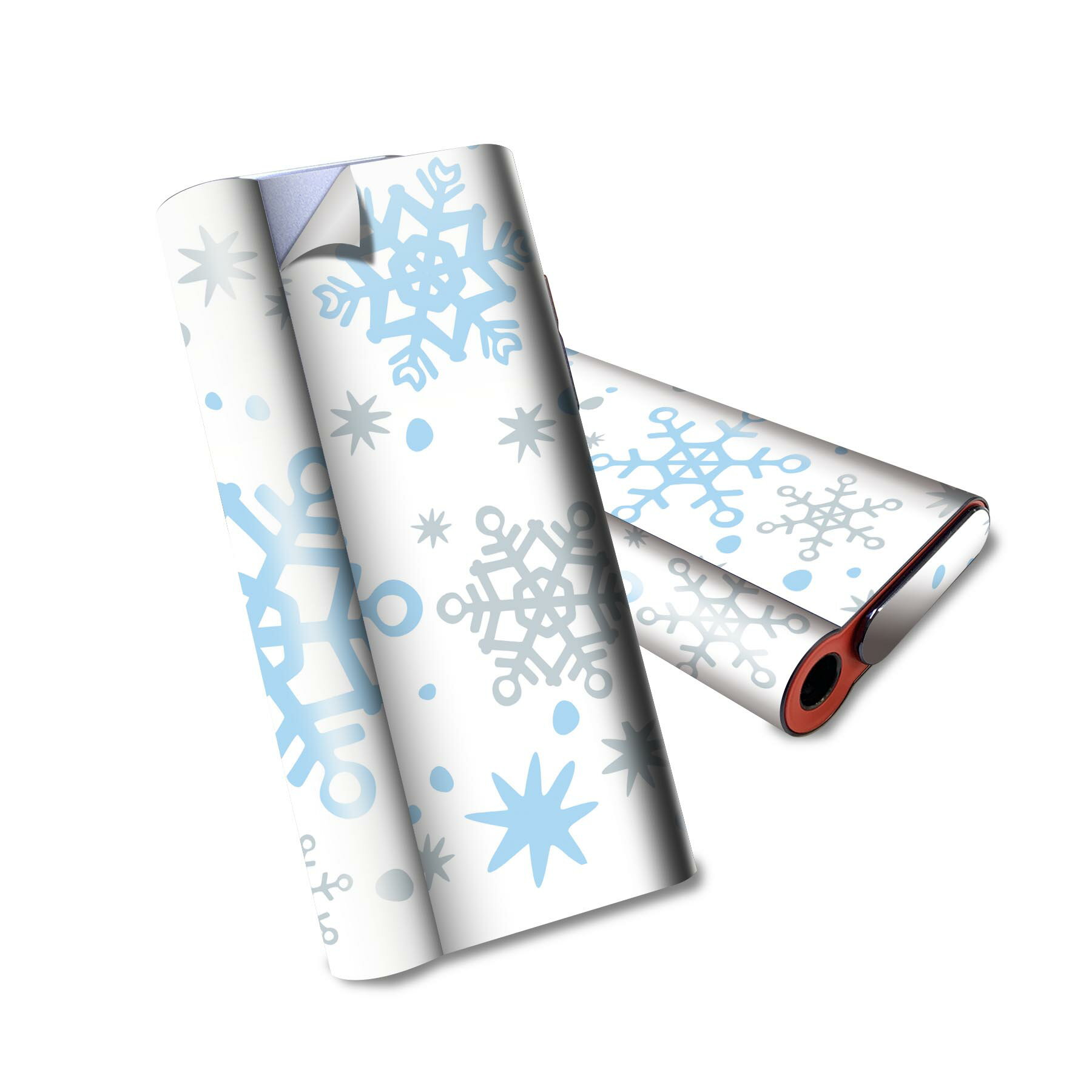 glo hyper air 専用 デザインスキンシール 全面 フルセット カバー ケース 保護 グロー ハイパー エア グロウ ステッカー デコ アクセサリー 電子たばこ 010063 雪　結晶　青