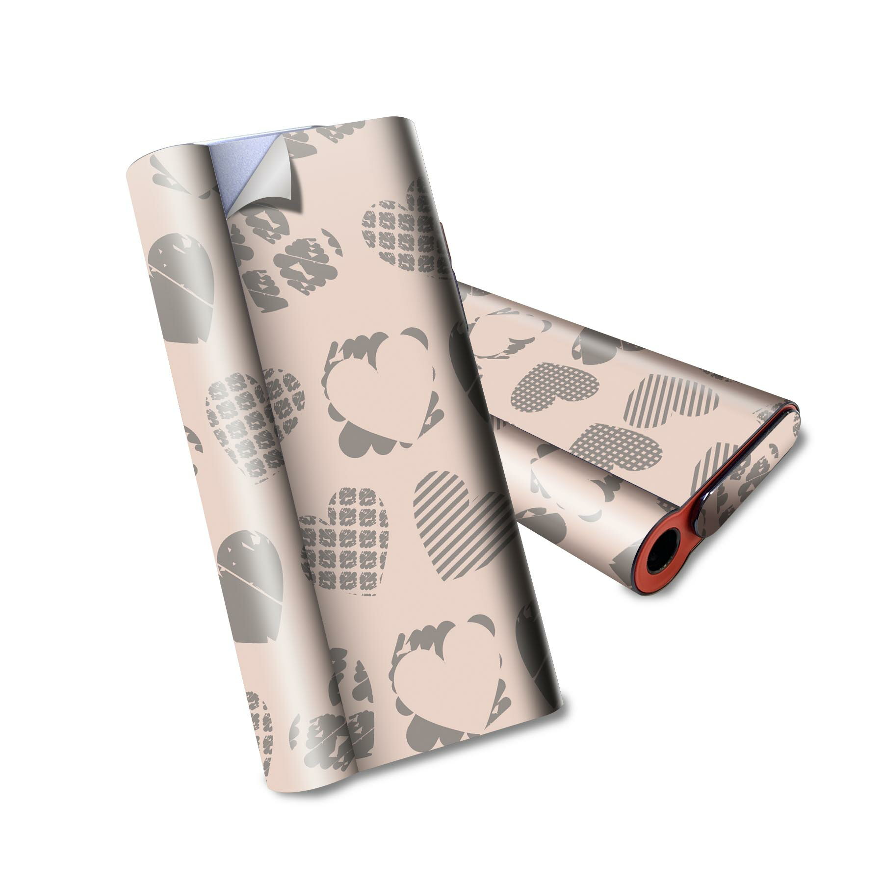 glo hyper air 専用 デザインスキンシール 全面 フルセット カバー ケース 保護 グロー ハイパー エア グロウ ステッカー デコ アクセサリー 電子たばこ 012549 ハート　かわいい　柄