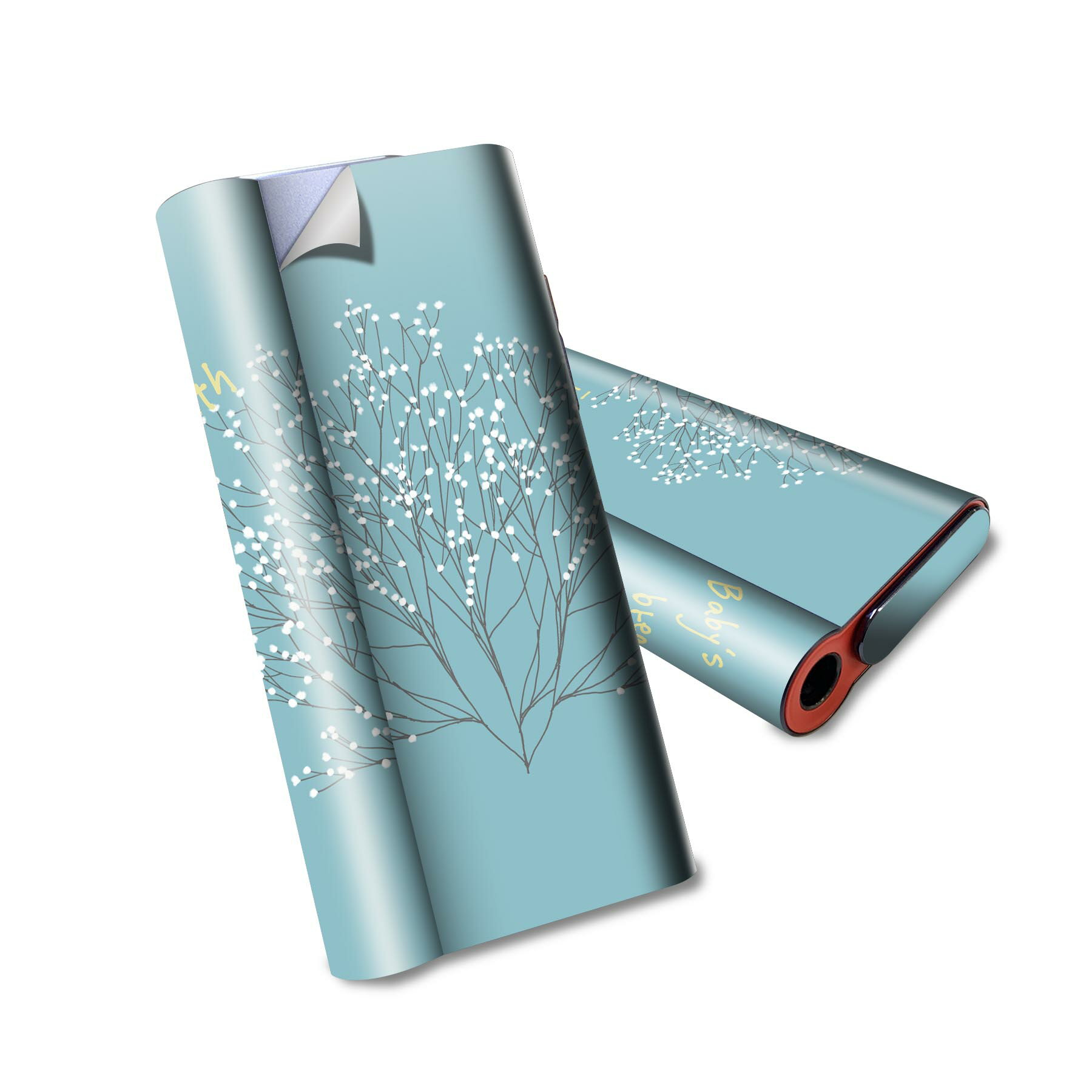 glo hyper air 専用 デザインスキンシール 全面 フルセット カバー ケース 保護 グロー ハイパー エア グロウ ステッカー デコ アクセサリー 電子たばこ 014585 花　植物　緑