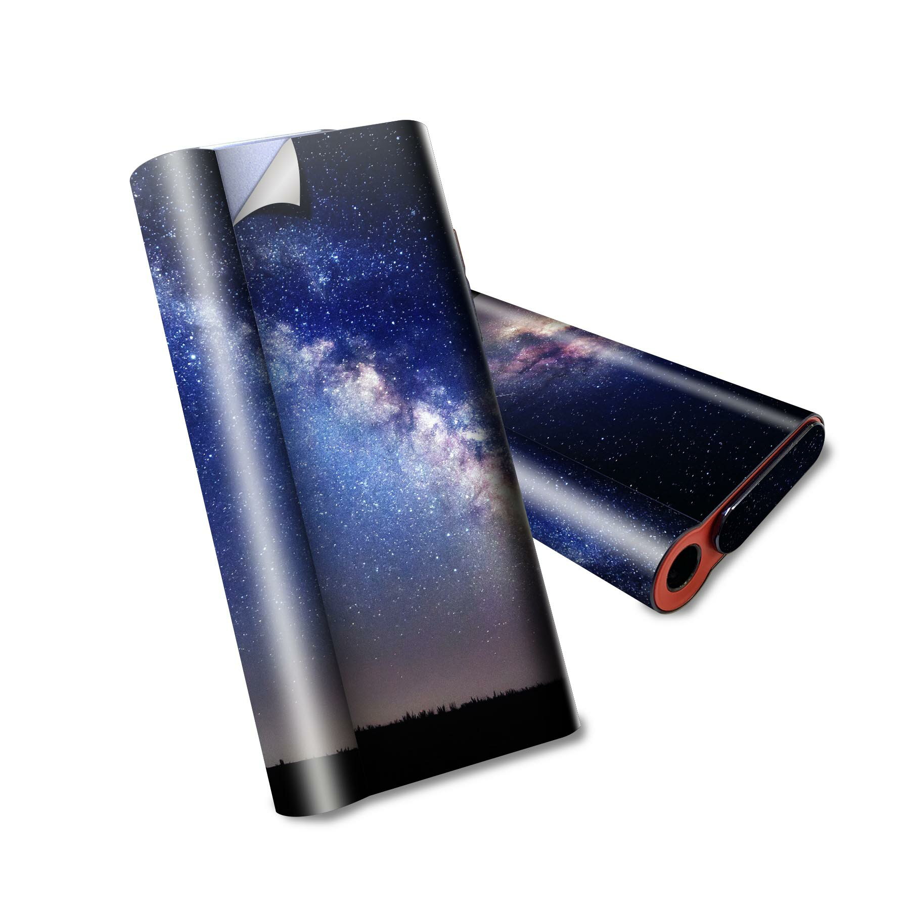 glo hyper air 専用 デザインスキンシール 全面 フルセット カバー ケース 保護 グロー ハイパー エア グロウ ステッカー デコ アクセサリー 電子たばこ 014939 星　夜空　オーロラ　虹色　景色　自然