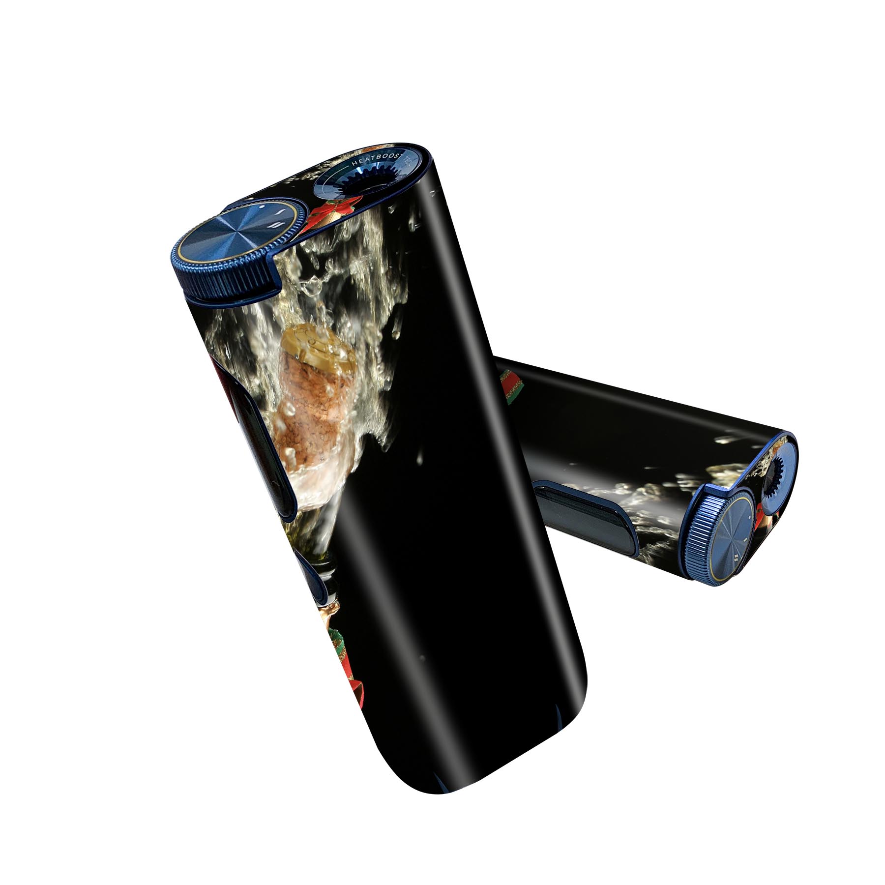 glo hyper pro 用 デザインスキンシール 側面2枚 天面3枚 セット 360°カバー ケース 保護 グロー ハイパー プロ グロウ ステッカー デコ アクセサリー 000427 シャンパン　ワイン　お酒