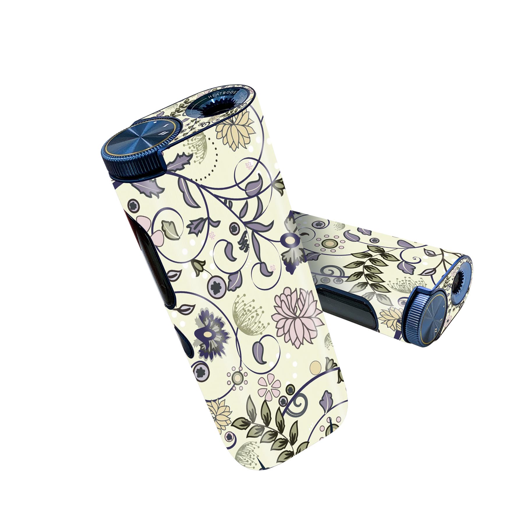 glo hyper pro 用 デザインスキンシール 側面2枚 天面3枚 セット 360°カバー ケース 保護 グロー ハイパー プロ グロウ ステッカー デコ アクセサリー 000744 小花 葉