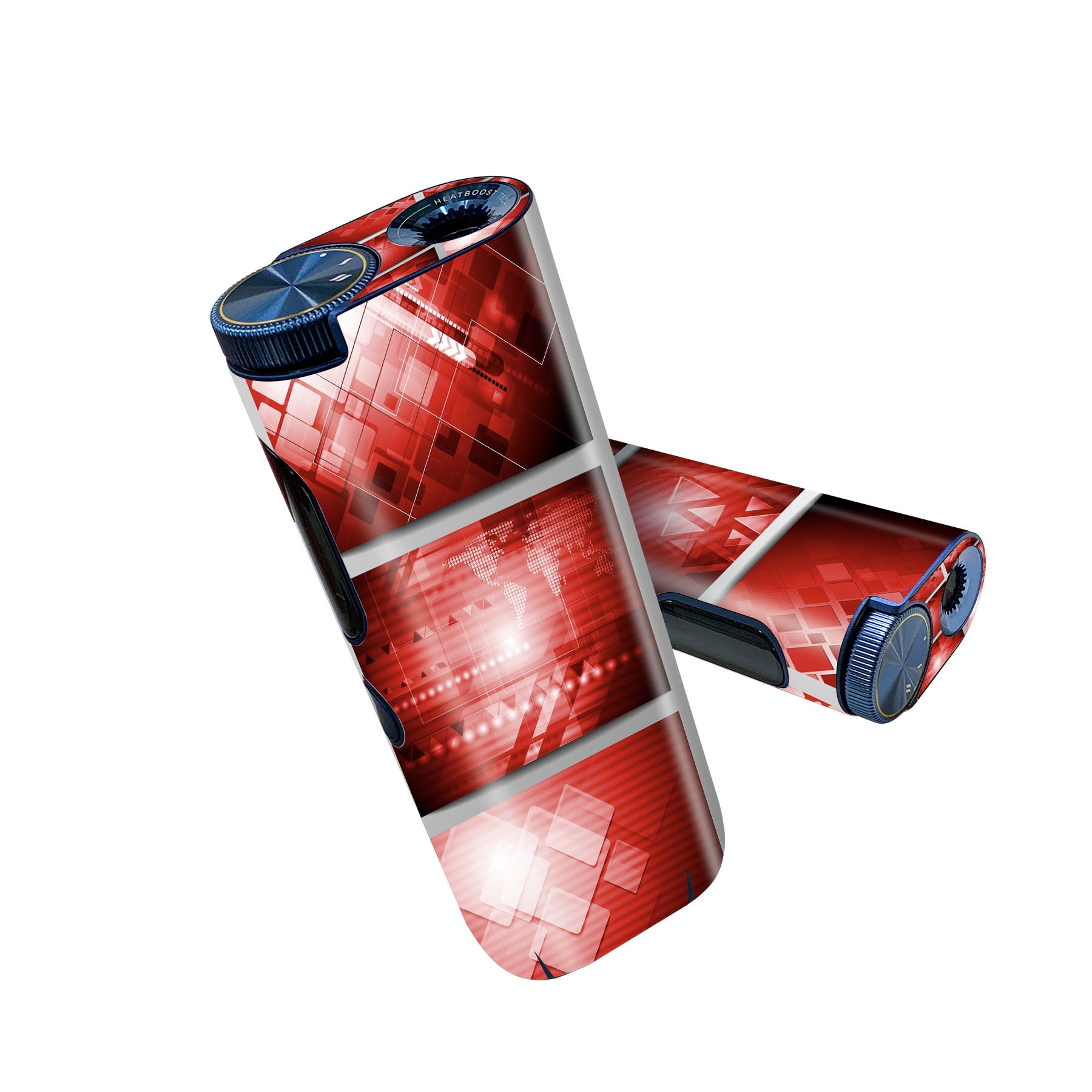 glo hyper pro 用 デザインスキンシール 側面2枚 天面3枚 セット 360°カバー ケース 保護 グロー ハイパー プロ グロウ ステッカー デコ アクセサリー 001003 模様　赤