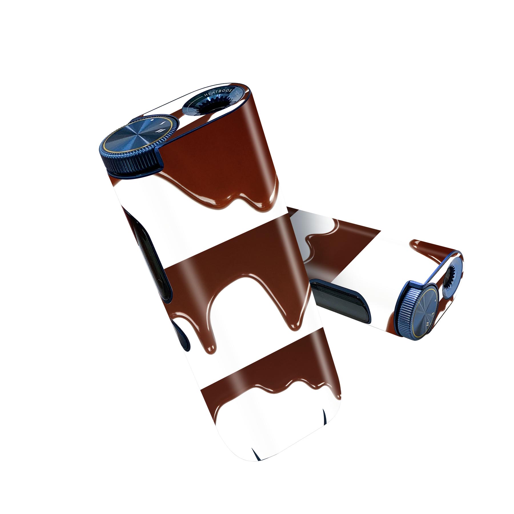 glo hyper pro 用 デザインスキンシール 側面2枚 天面3枚 セット 360°カバー ケース 保護 グロー ハイパー プロ グロウ ステッカー デコ アクセサリー 001006 チョコレート