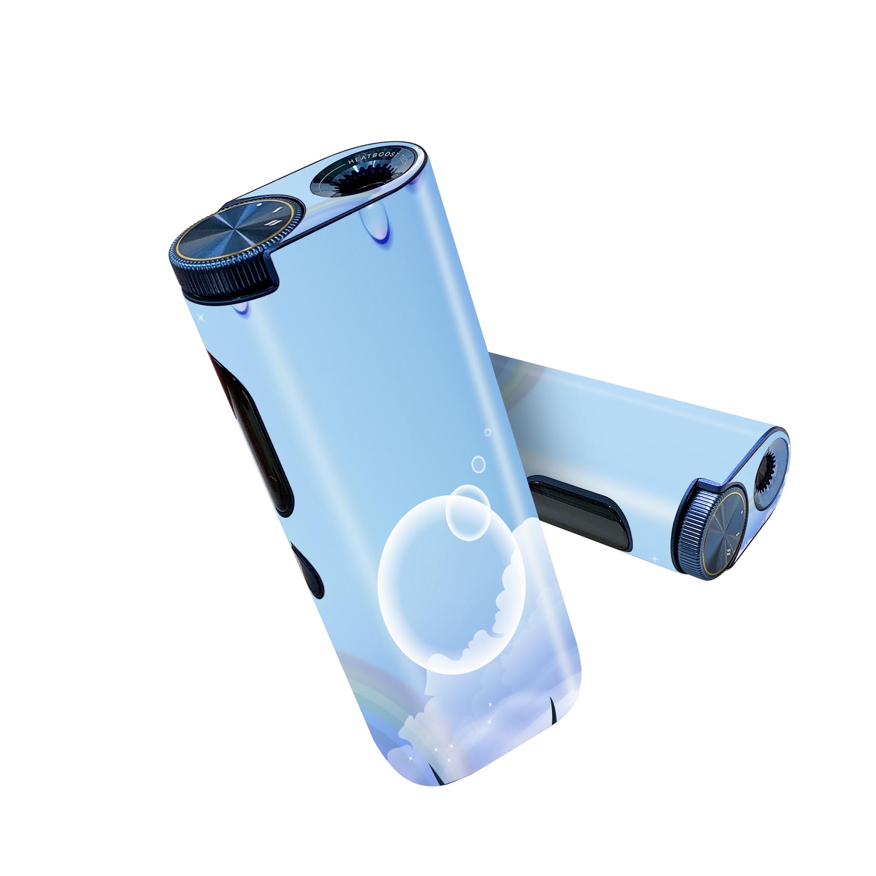 glo hyper pro 用 デザインスキンシール 側面2枚 天面3枚 セット 360°カバー ケース 保護 グロー ハイパー プロ グロウ ステッカー デコ アクセサリー 001399 青空　虹