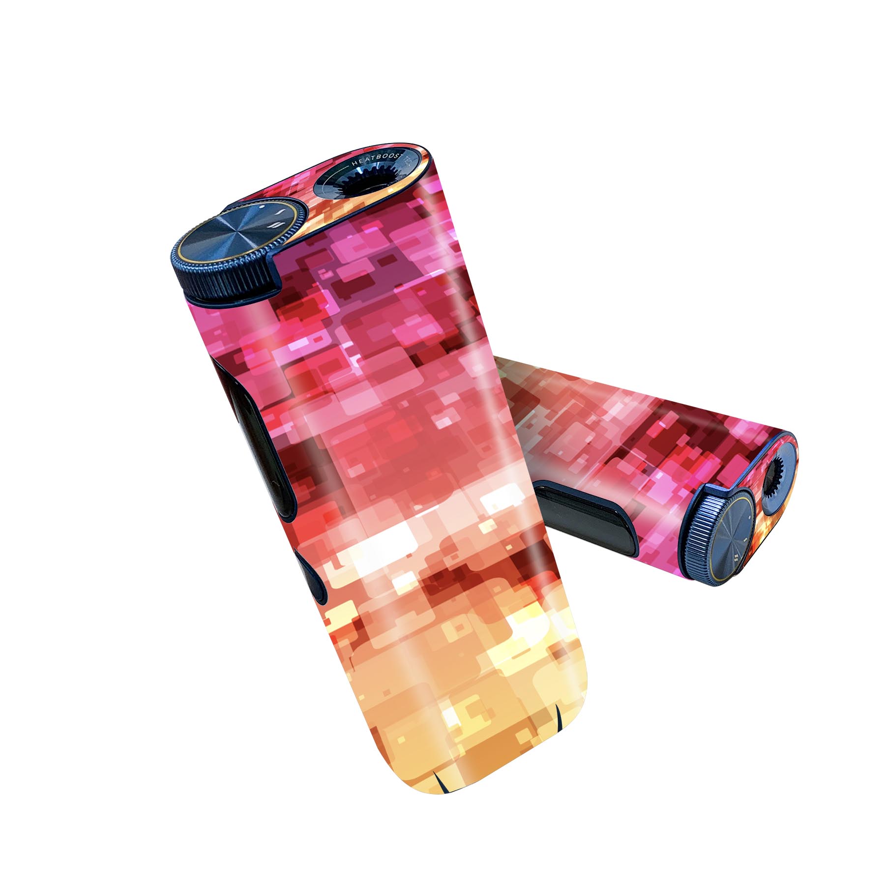 glo hyper pro 用 デザインスキンシール 側面2枚 天面3枚 セット 360°カバー ケース 保護 グロー ハイパー プロ グロウ ステッカー デコ アクセサリー 001960 模様　ピンク　黄色