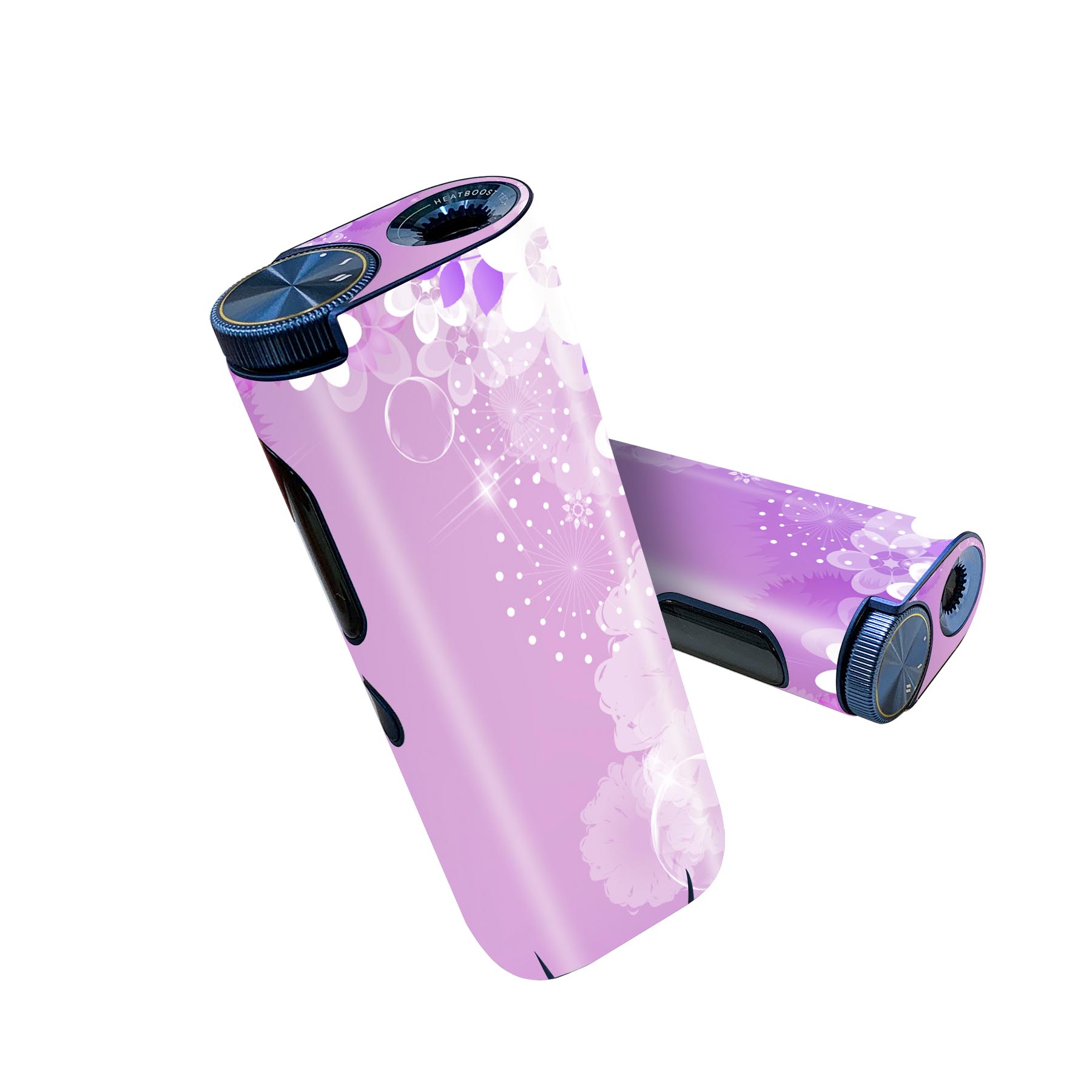 glo hyper pro 用 デザインスキンシール 側面2枚 天面3枚 セット 360°カバー ケース 保護 グロー ハイパー プロ グロウ ステッカー デコ アクセサリー 002004 花　　紫