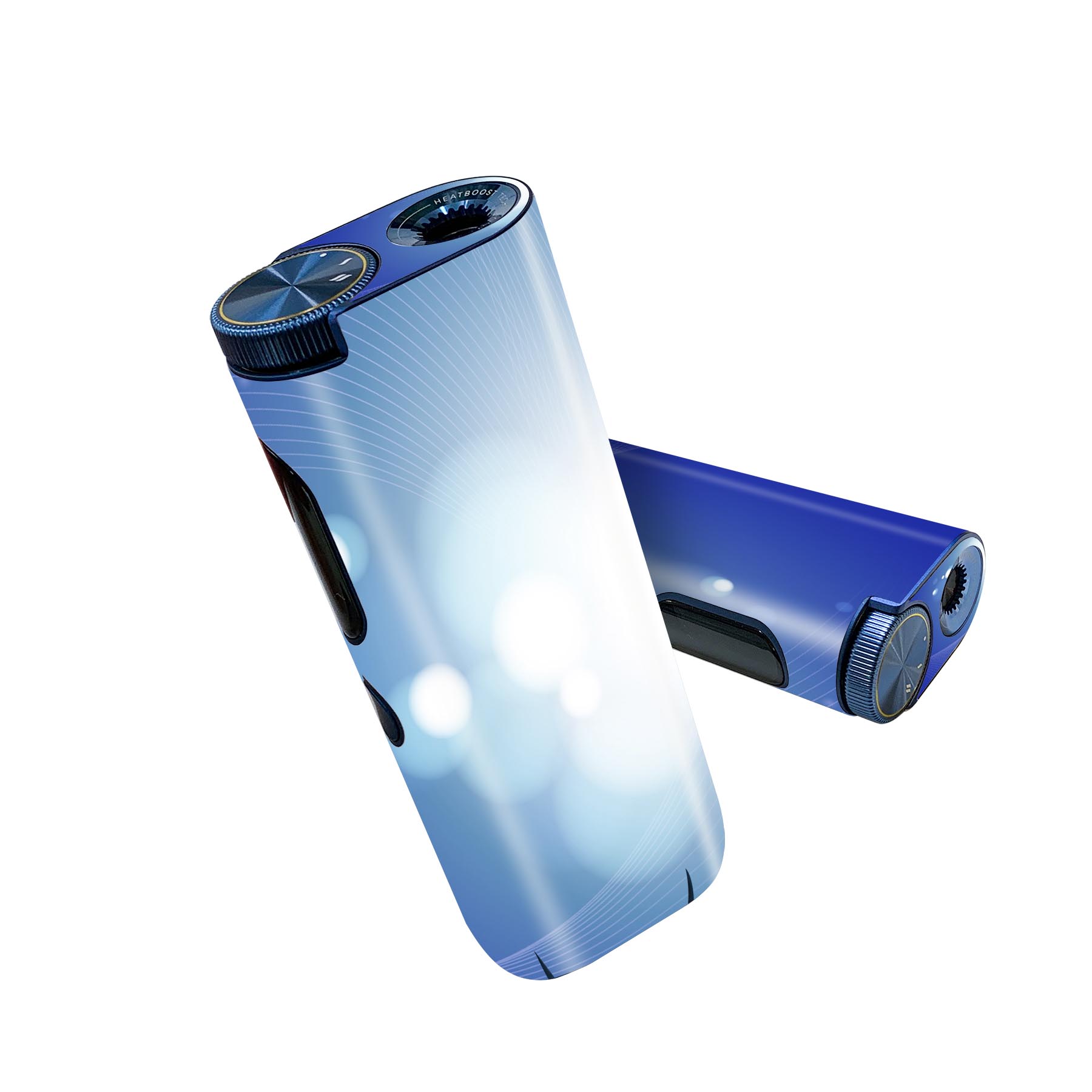 glo hyper pro 用 デザインスキンシール 側面2枚 天面3枚 セット 360°カバー ケース 保護 グロー ハイパー プロ グロウ ステッカー デコ アクセサリー 002226 シンプル　青