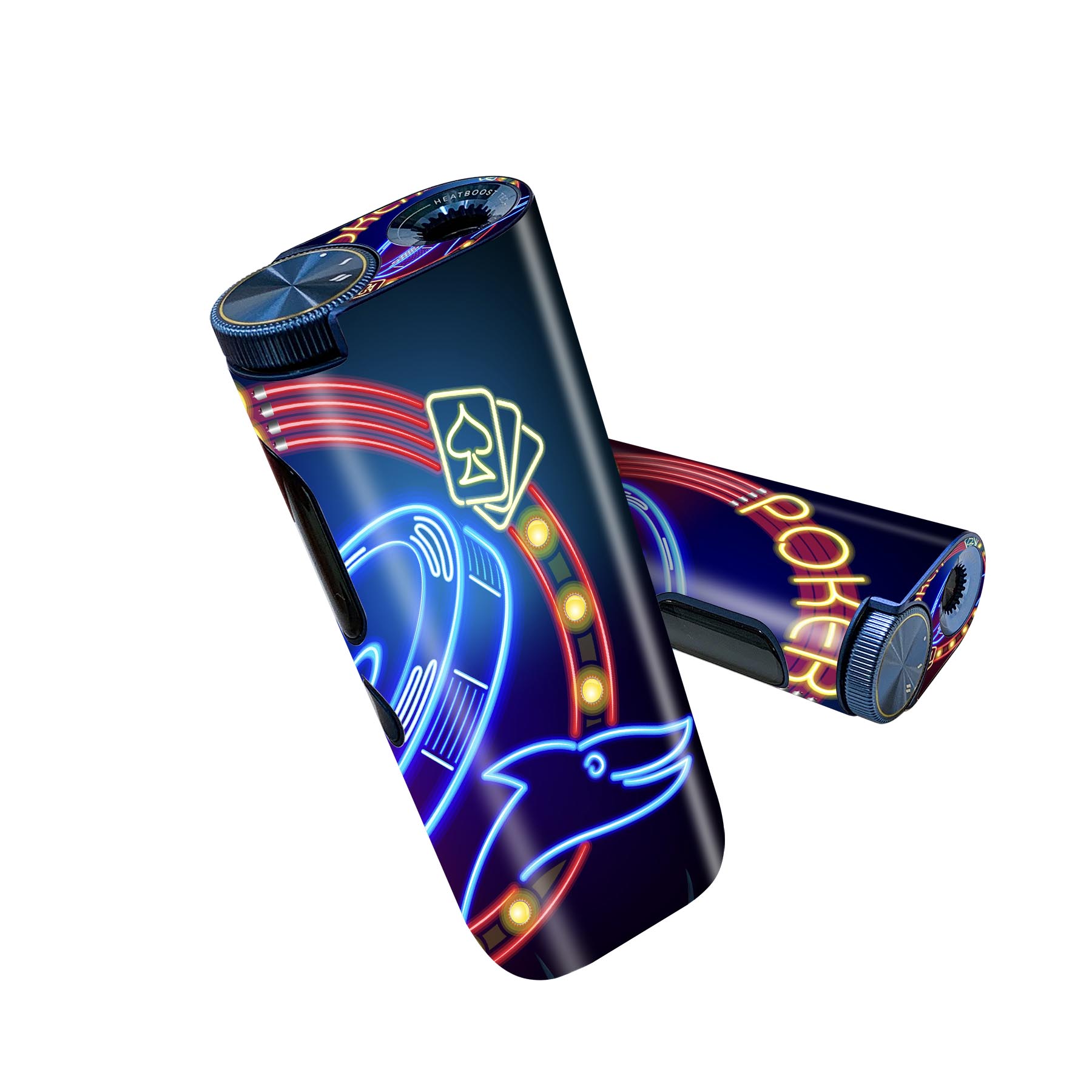 glo hyper pro 用 デザインスキンシール 側面2枚 天面3枚 セット 360°カバー ケース 保護 グロー ハイパー プロ グロウ ステッカー デコ アクセサリー 002340 ネオン　イラスト