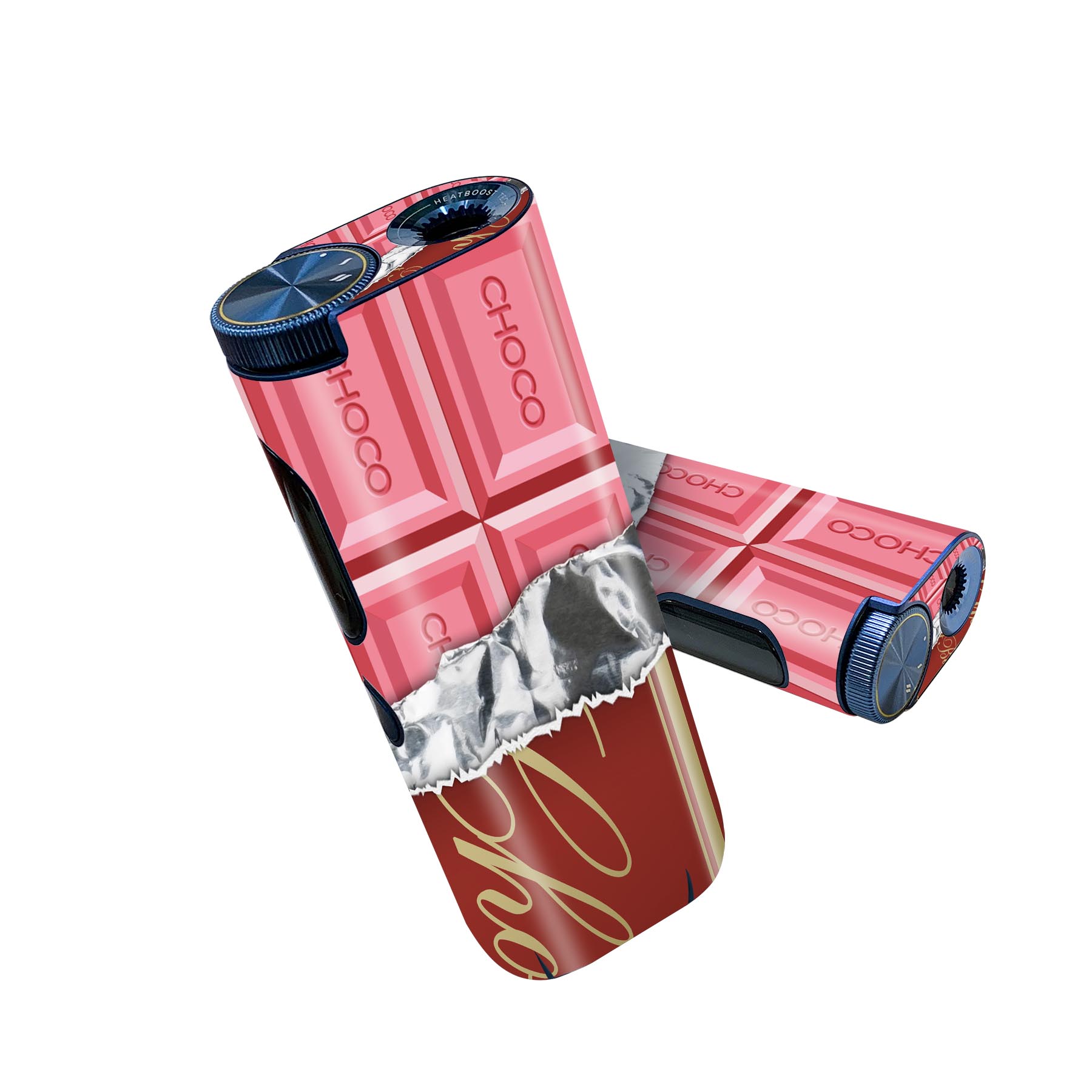 glo hyper pro 用 デザインスキンシール 側面2枚 天面3枚 セット 360°カバー ケース 保護 グロー ハイパー プロ グロウ ステッカー デコ アクセサリー 002444 チョコレート ピンク