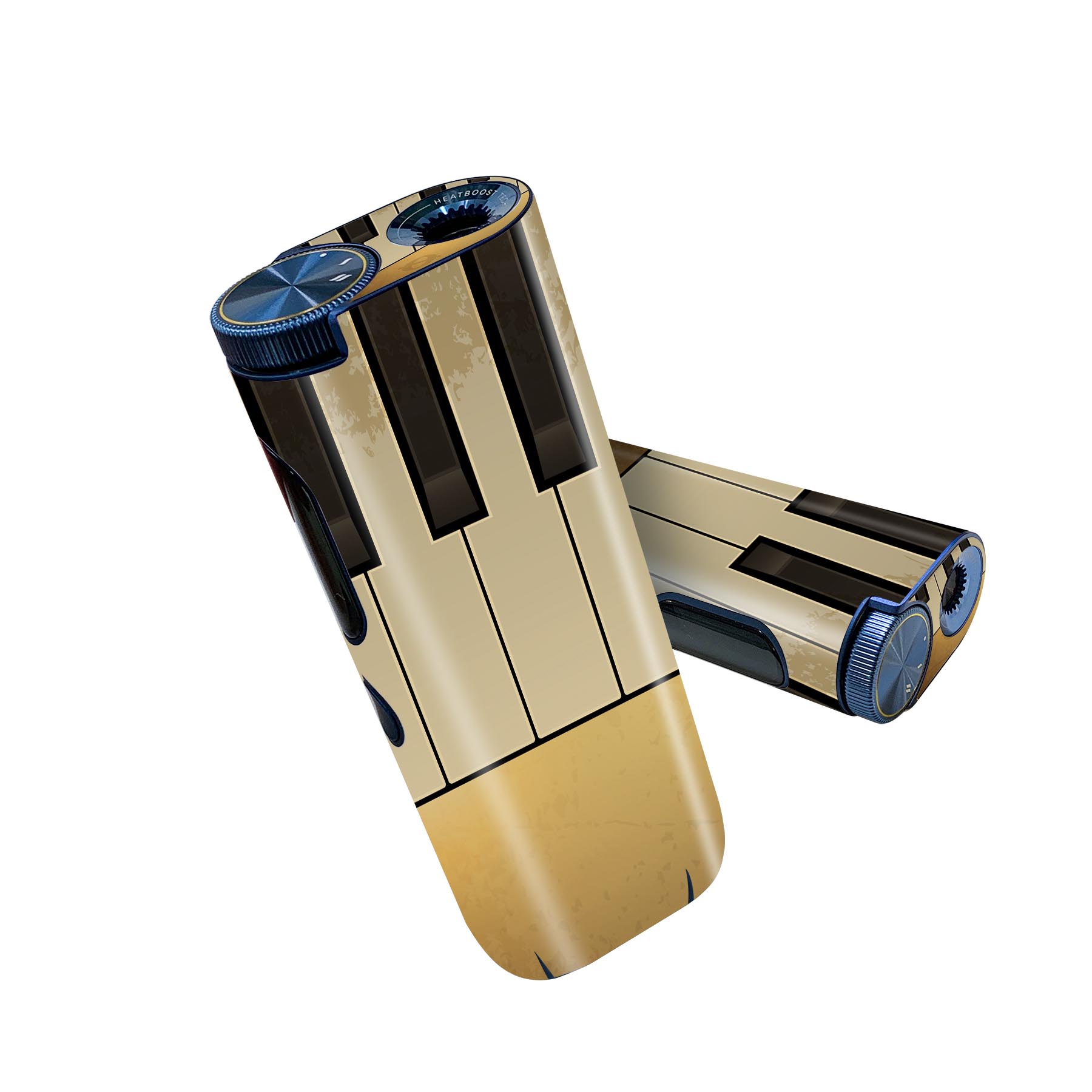 glo hyper pro 用 デザインスキンシール 側面2枚 天面3枚 セット 360°カバー ケース 保護 グロー ハイパー プロ グロウ ステッカー デコ アクセサリー 002549 ピアノ　音楽　ゴールド