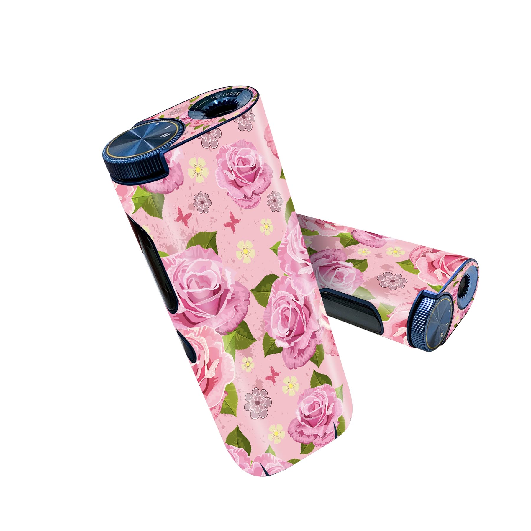 glo hyper pro 用 デザインスキンシール 側面2枚 天面3枚 セット 360°カバー ケース 保護 グロー ハイパー プロ グロウ ステッカー デコ アクセサリー 002708 花　　ピンク