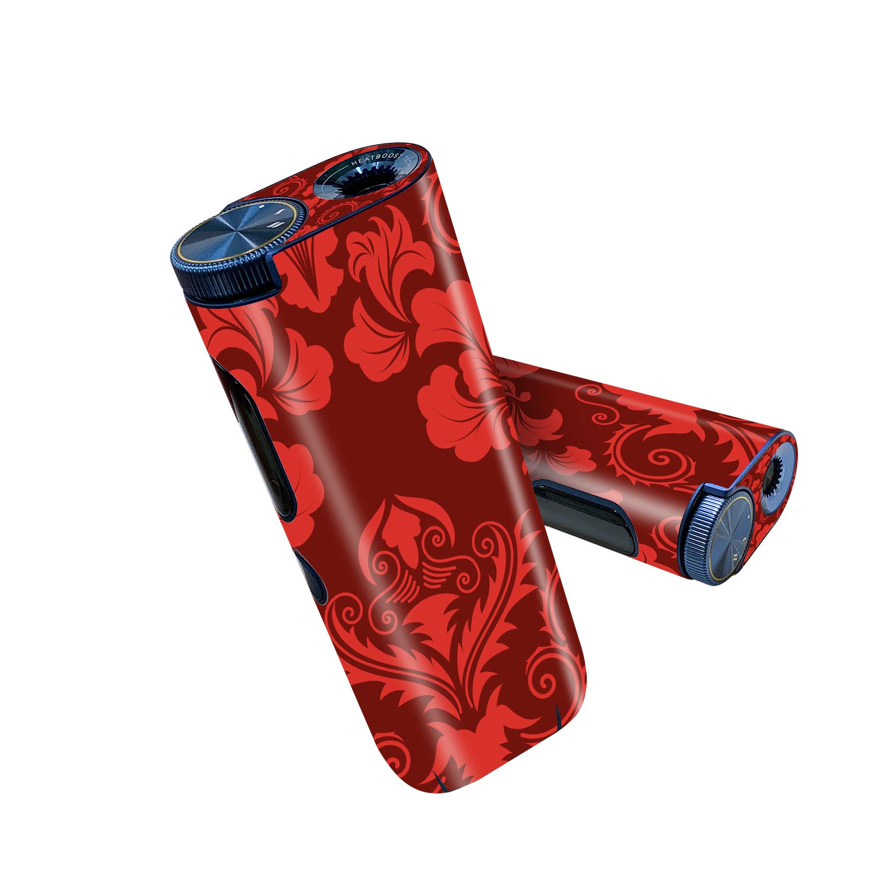 glo hyper pro 用 デザインスキンシール 側面2枚 天面3枚 セット 360°カバー ケース 保護 グロー ハイパー プロ グロウ ステッカー デコ アクセサリー 003713 模様　エレガント　赤
