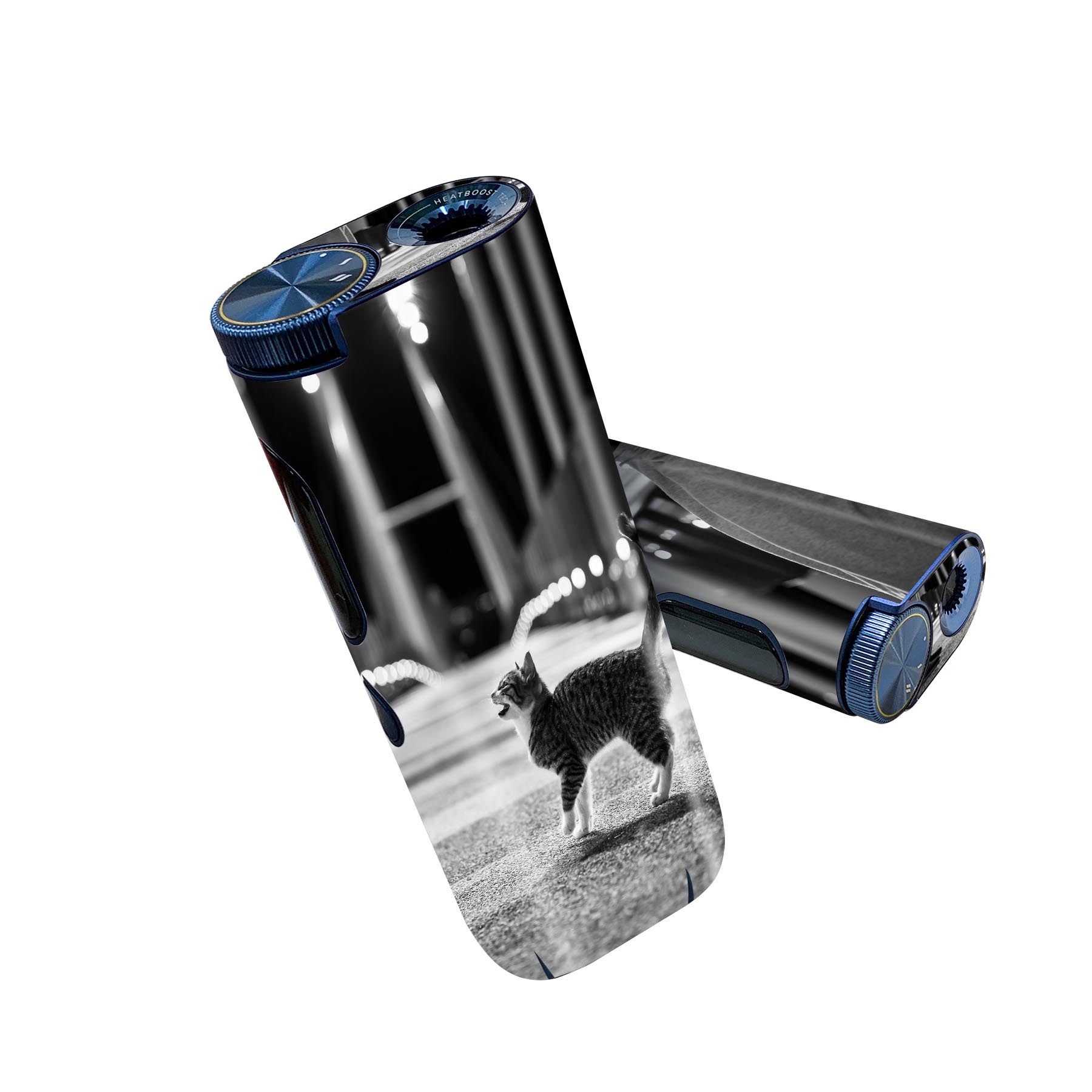 glo hyper pro 用 デザインスキンシール 側面2枚 天面3枚 セット 360°カバー ケース 保護 グロー ハイパー プロ グロウ ステッカー デコ アクセサリー 023087 猫　ねこ　写真　モノクロ