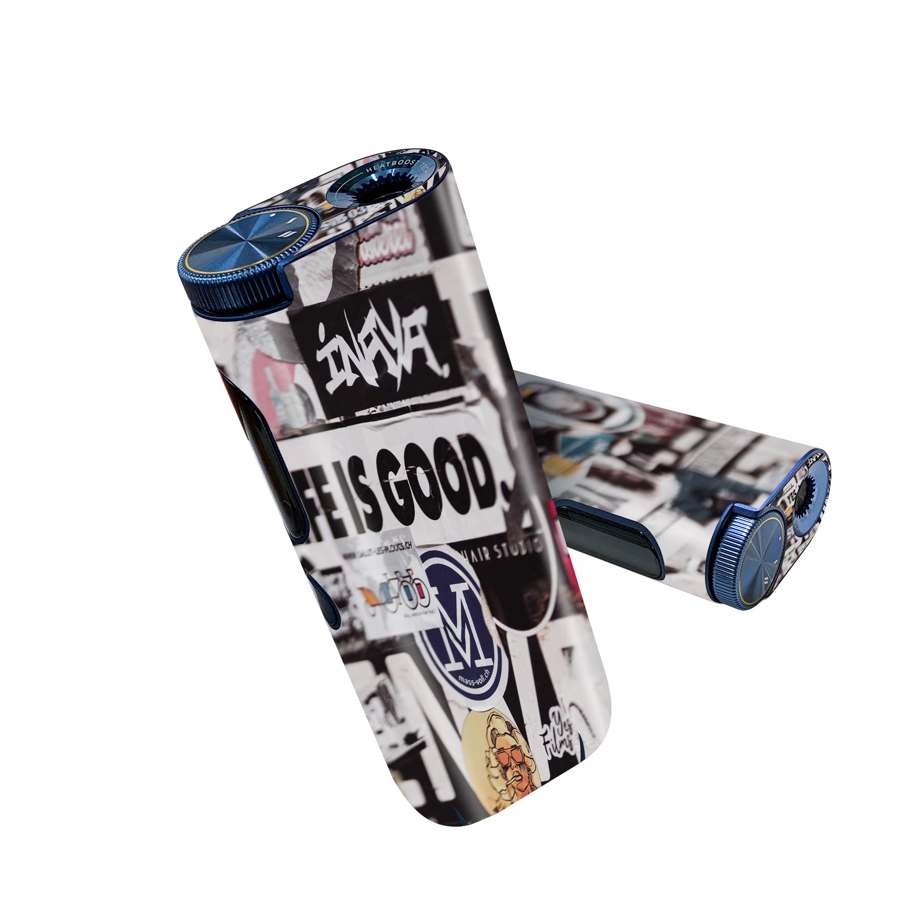 glo hyper pro 用 デザインスキンシール 側面2枚 天面3枚 セット 360°カバー ケース 保護 グロー ハイパー プロ グロウ ステッカー デコ アクセサリー 023697 英字　文字