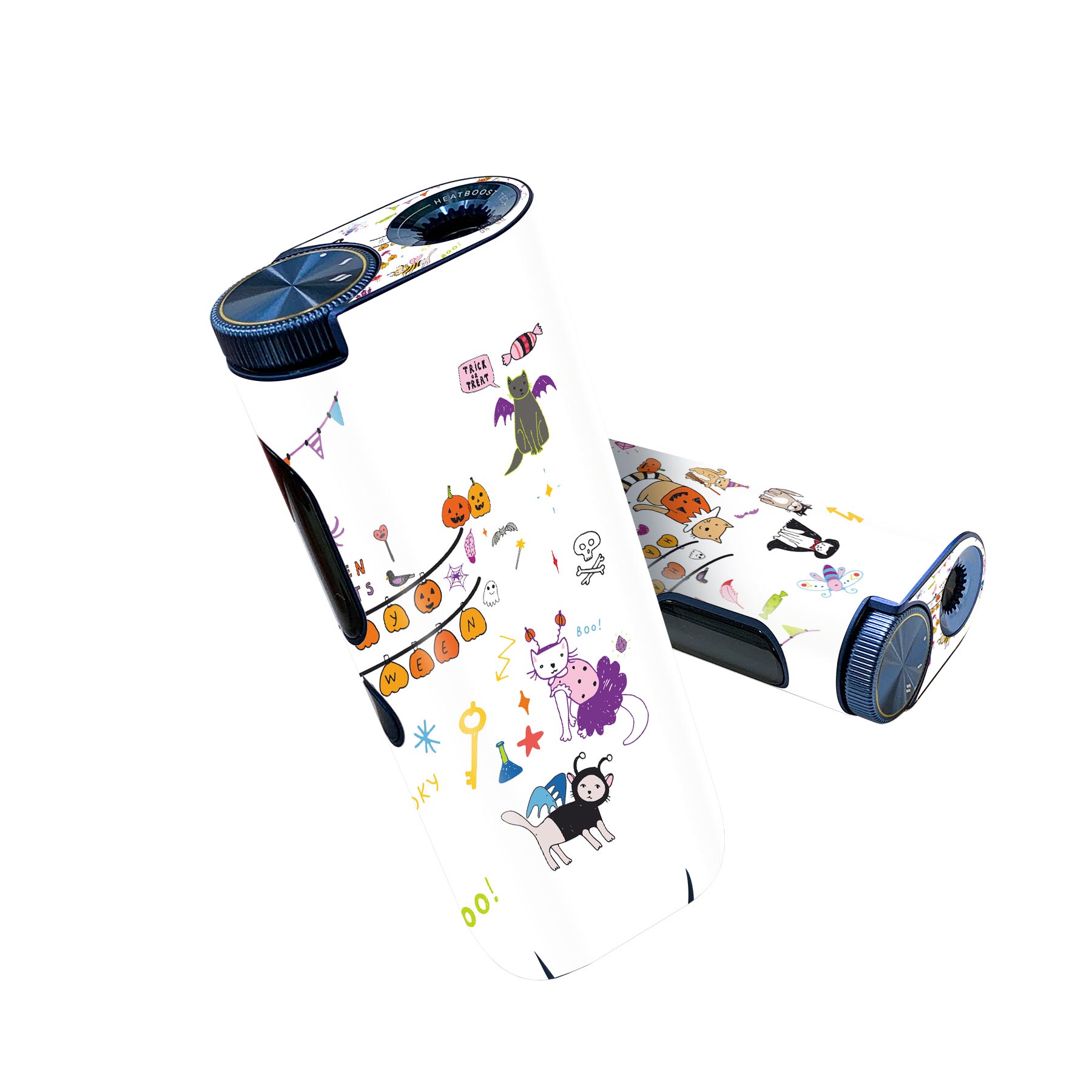 glo hyper pro 用 デザインスキンシール 側面2枚 天面3枚 セット 360°カバー ケース 保護 グロー ハイパー プロ グロウ ステッカー デコ アクセサリー 026123 猫 cat　Halloween