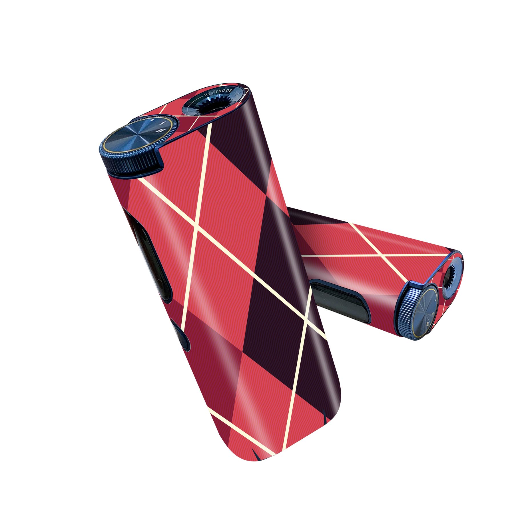 glo hyper pro 用 デザインスキンシール 側面2枚 天面3枚 セット 360°カバー ケース 保護 グロー ハイパー プロ グロウ ステッカー デコ アクセサリー 004225 チェック　ピンク　黒