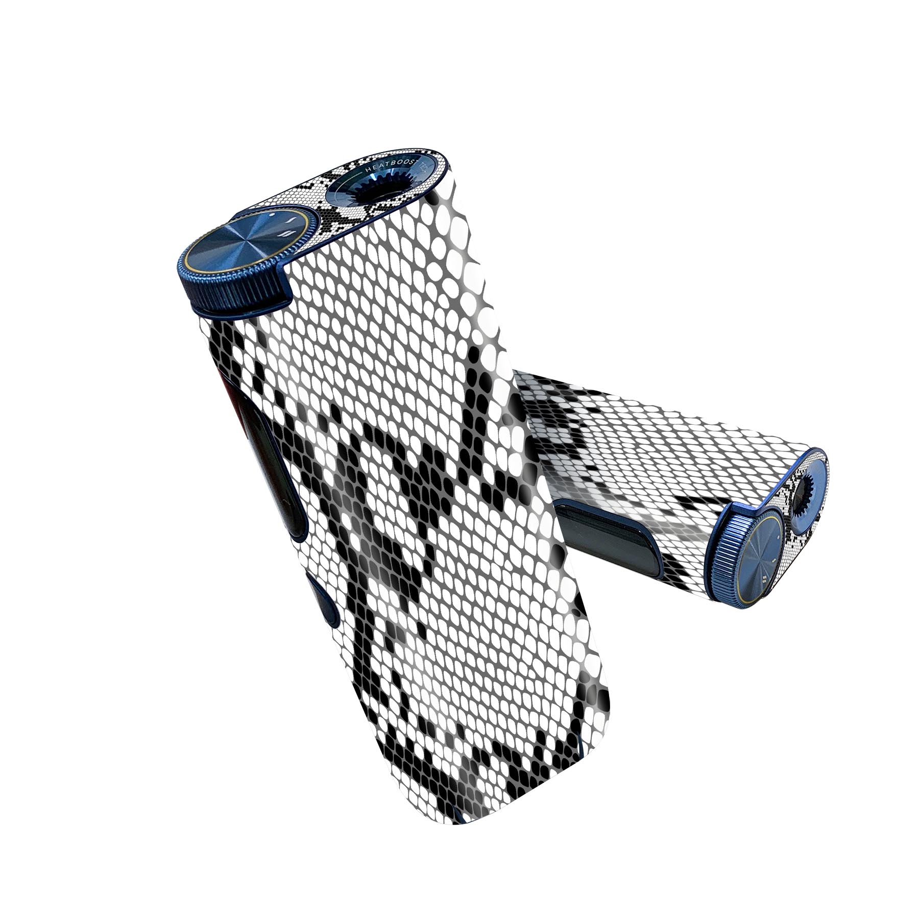 樂天商城 - glo hyper pro 用 デザインスキンシール 側面2枚 天面3枚 セット 360°カバー ケース 保護 グロー ハイパー プロ グロウ ステッカー デコ アクセサリー 004476 ヘビ柄　模様　白　黒