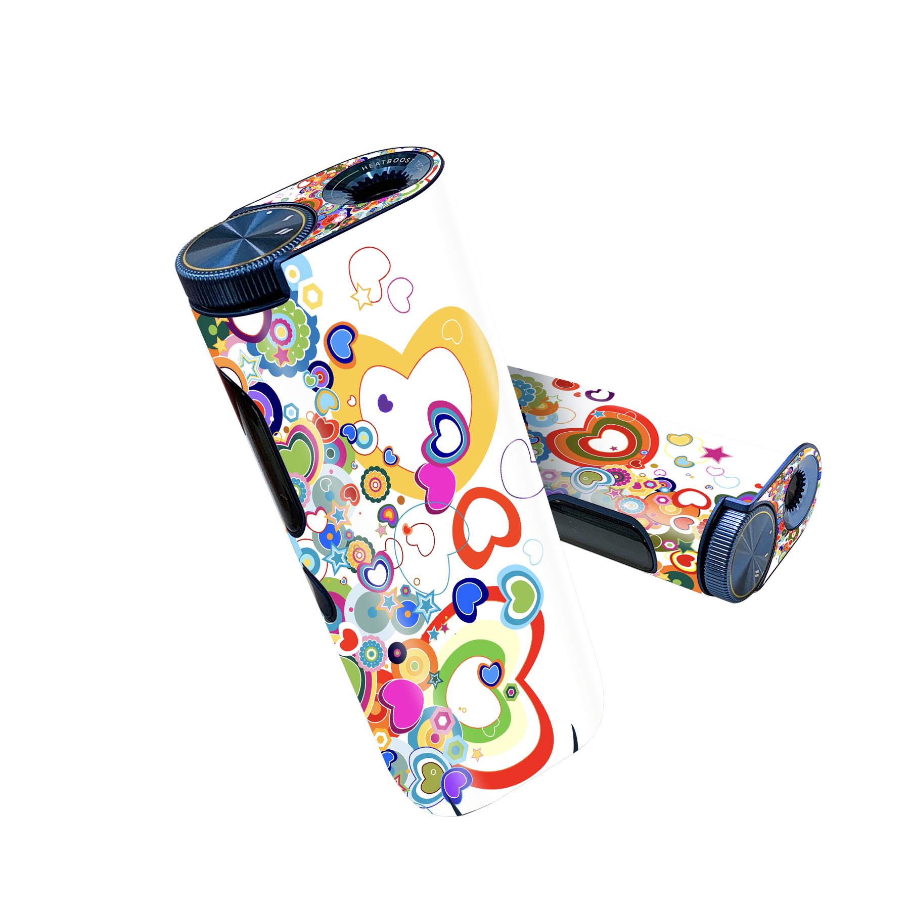 glo hyper pro 用 デザインスキンシール 側面2枚 天面3枚 セット 360°カバー ケース 保護 グロー ハイパー プロ グロウ ステッカー デコ アクセサリー 004640 ハート　カラフル