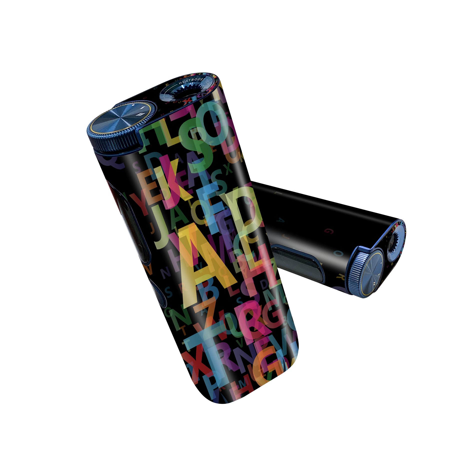 glo hyper pro 用 デザインスキンシール 側面2枚 天面3枚 セット 360°カバー ケース 保護 グロー ハイパー プロ グロウ ステッカー デコ アクセサリー 004725 英語　文字　カラフル